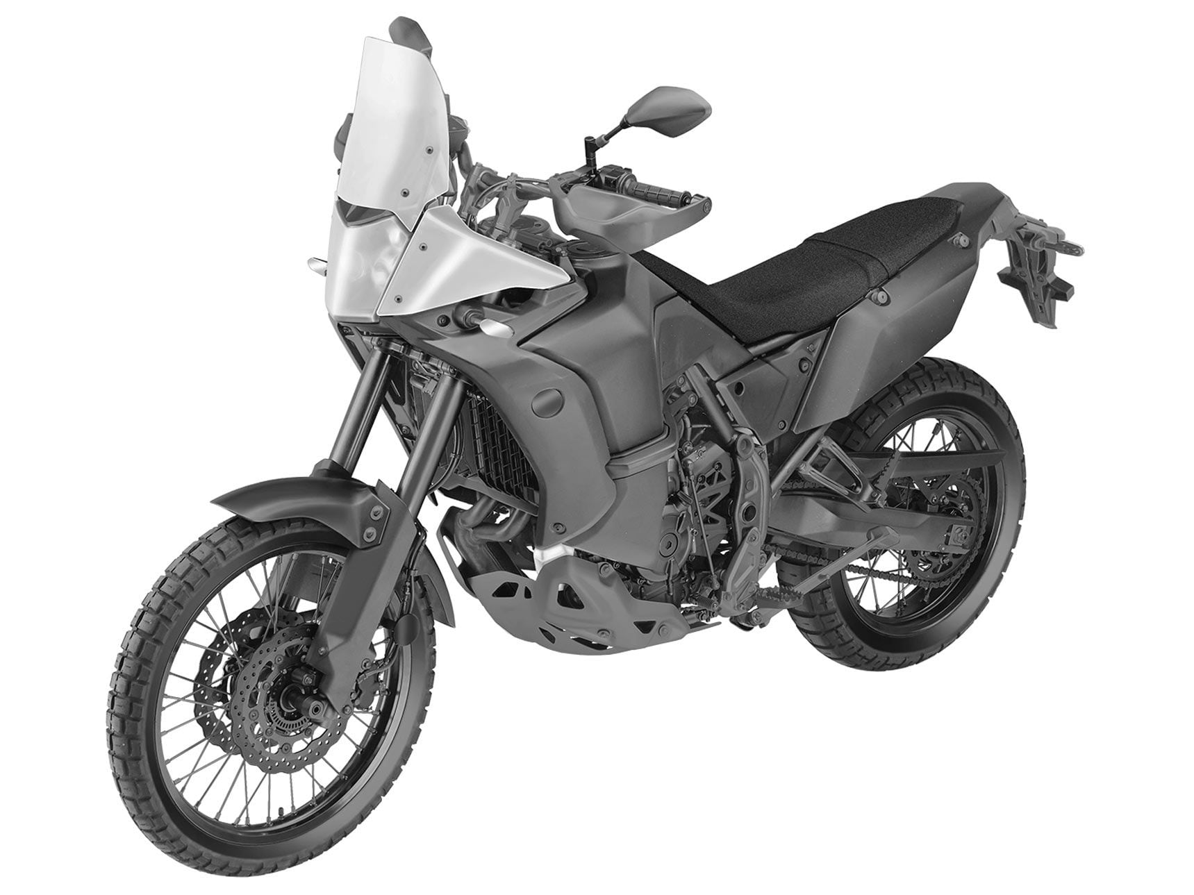 Yamaha Ténéré 700 Raid patents show a new fairing and other elements from the prototype, but running gear seems to be the same as the stock bike.