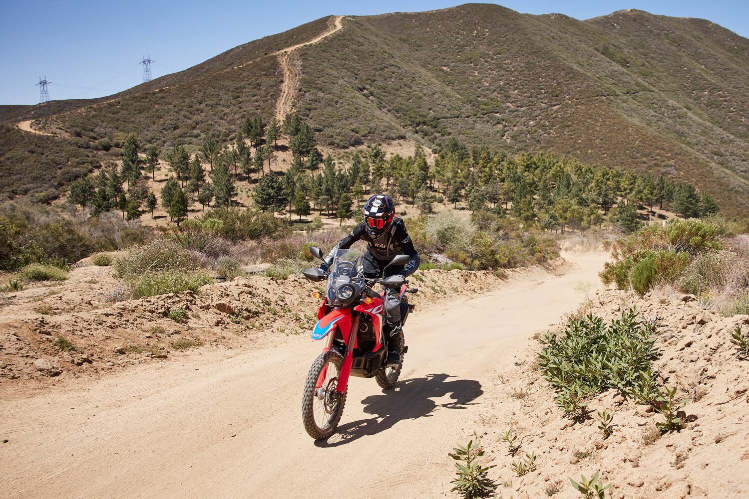 The CRF300L Rally weighs 24 pounds more than the standard model according to Honda’s claimed specifications. The additional weight makes the bike less maneuverable and not as confidence inspiring to lean compared to the CRF300L.