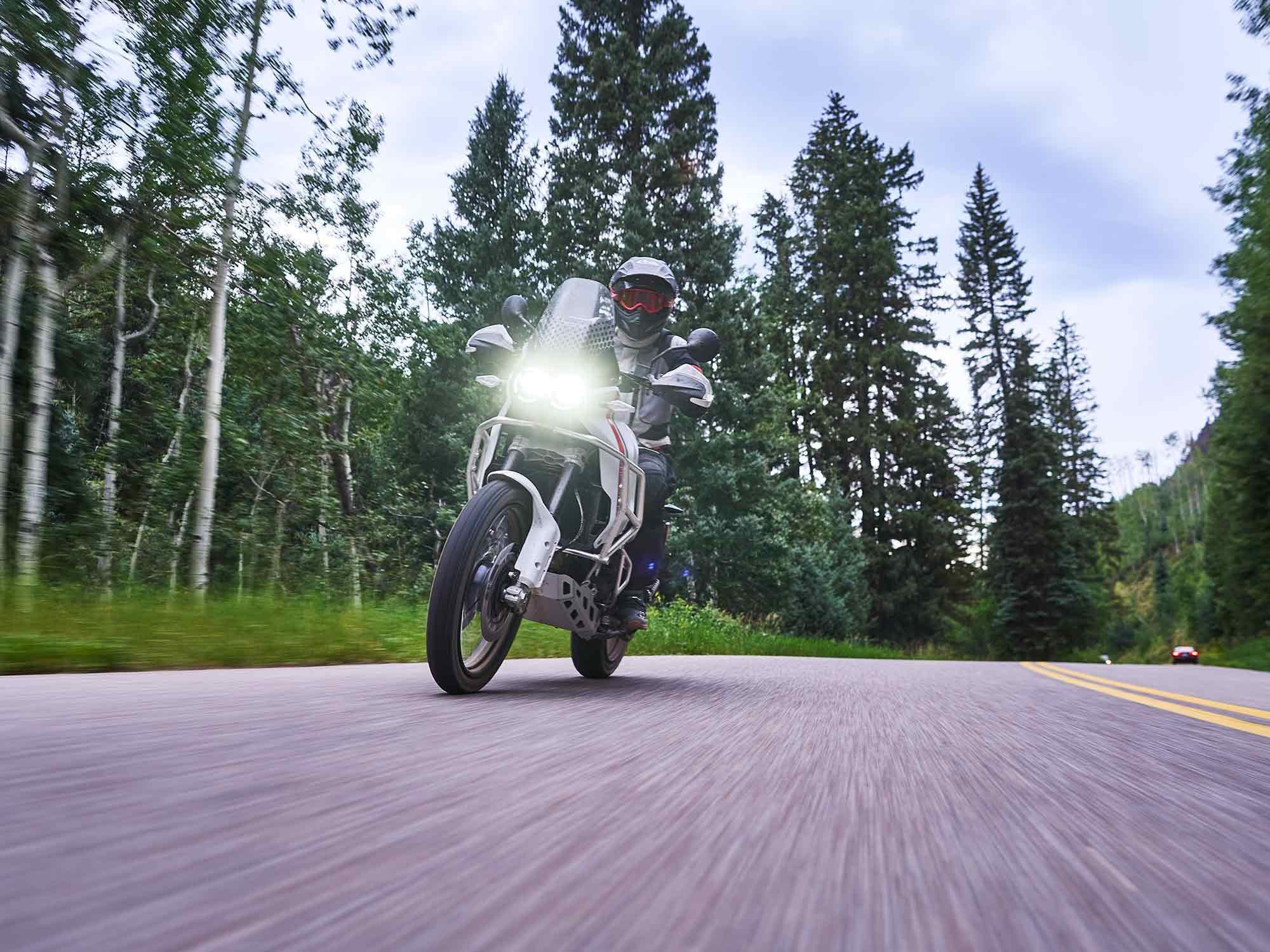 Not only did we tackle plenty of off-road sections, but got some good seat time on the road.