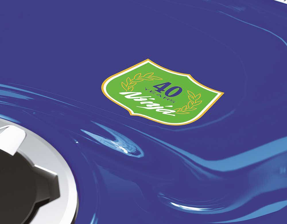 Each anniversary model gets a special 40th Anniversary emblem designed to look like a championship sticker on the fuel tank.