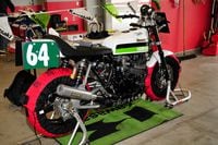 chris carr gpz getting race prepped in the garage