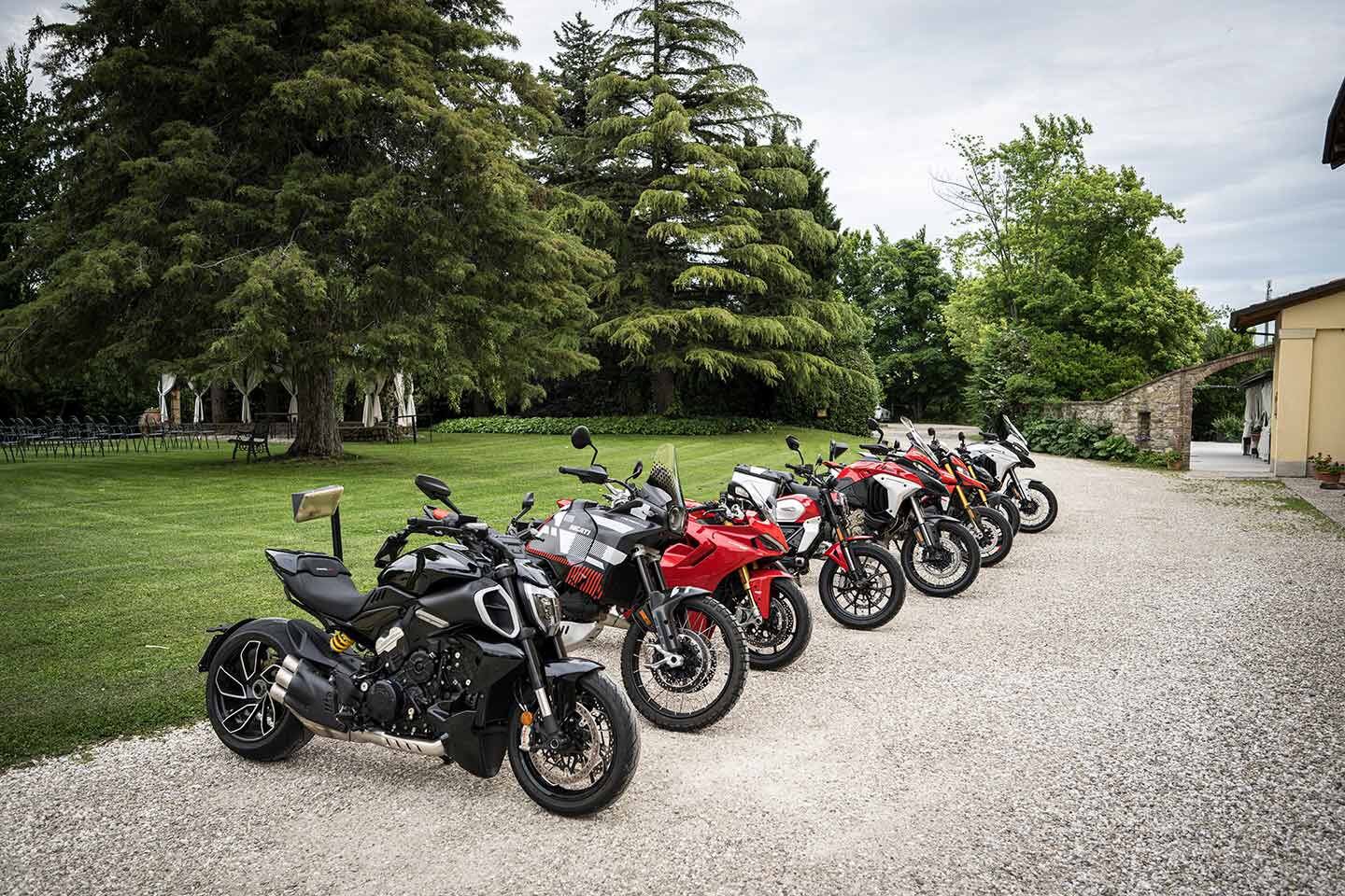 Riding the crop of 2023 Ducatis in Tuscany.