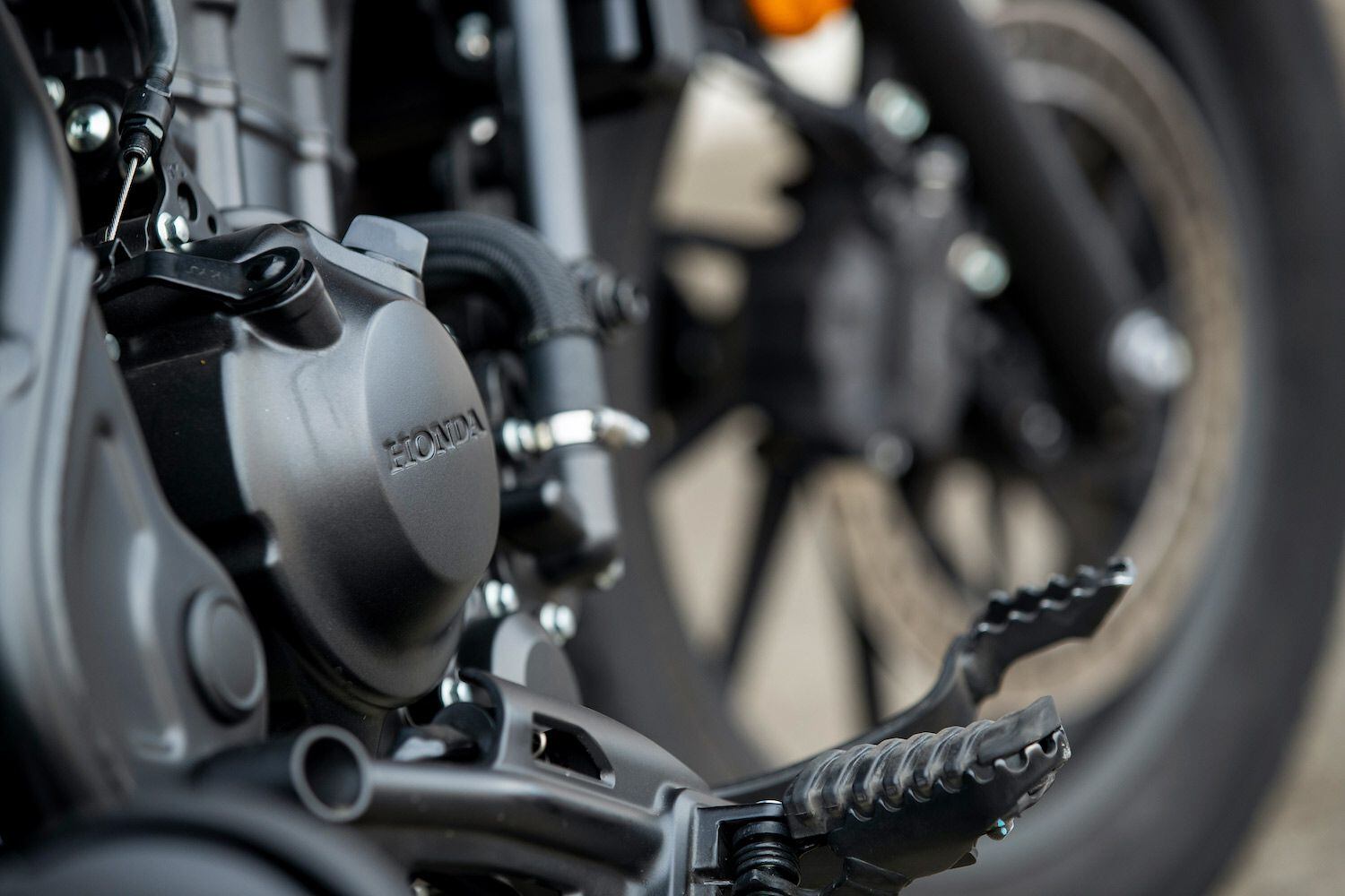 The single-cylinder engine helps keep the bike slim.