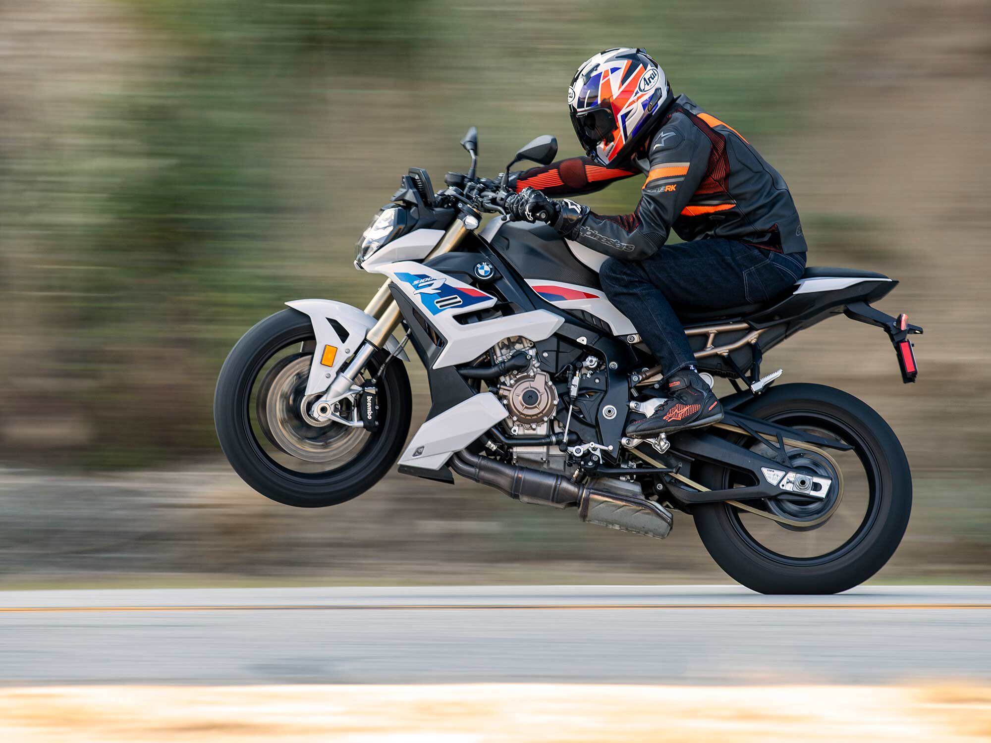 BMW’s hyper-naked S 1000 R is a potent canyon carver.