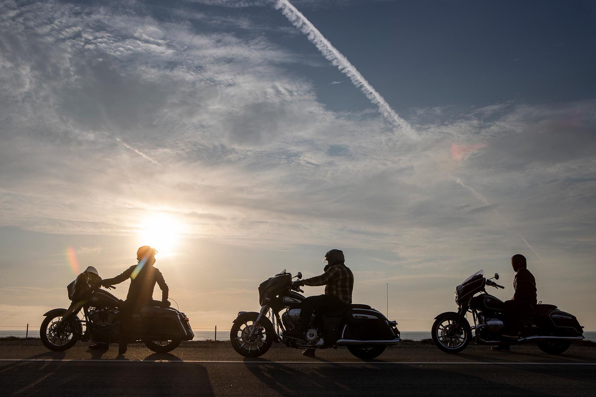 Riders appreciating the view from Pacific Coast Highway.