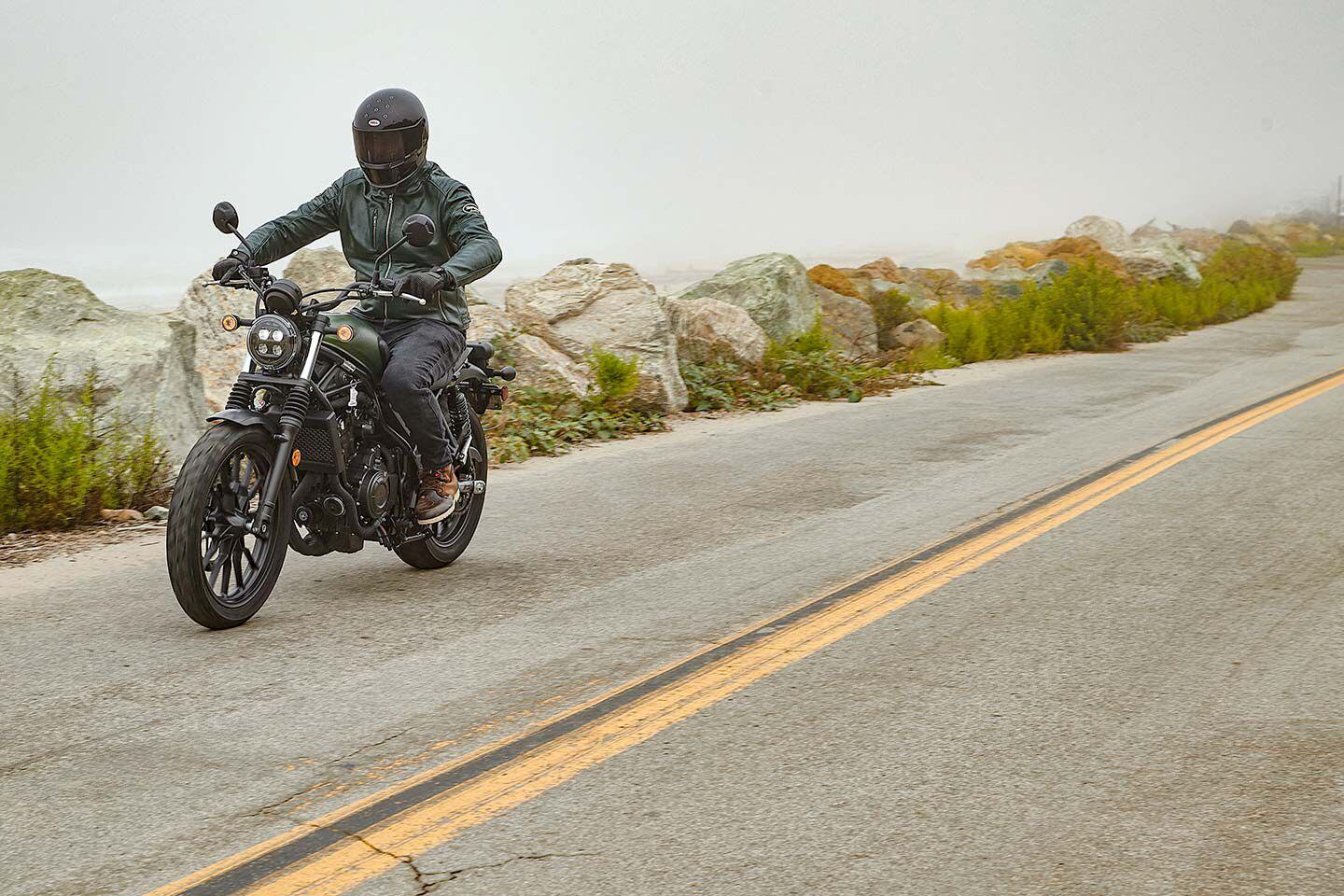 The SCL500 is happiest cruising along a mellow, scenic stretch of road.
