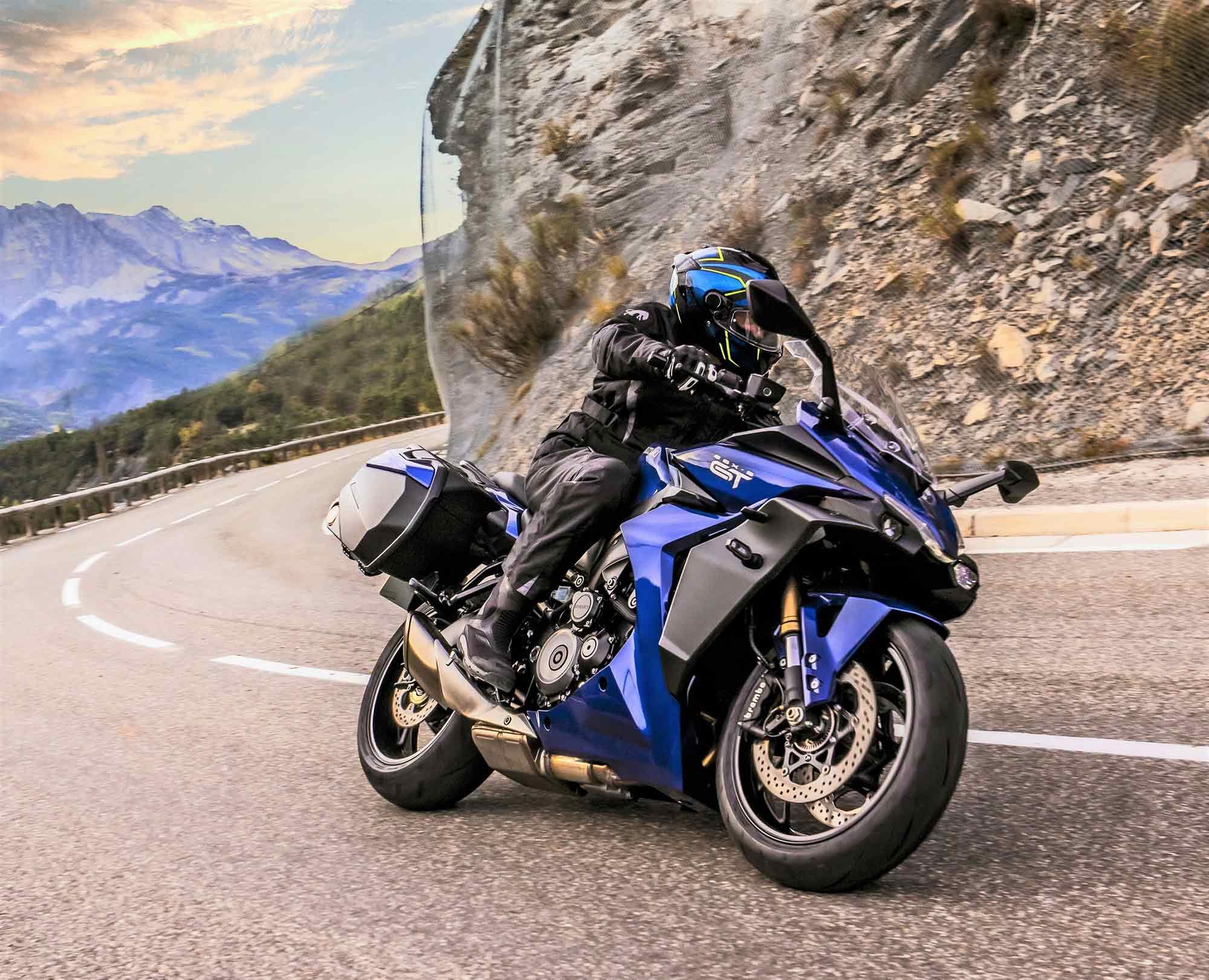 Suzuki has released the new GSX-S1000GT for the 2022 model year. The new sport-tourer reflects styling from the GSX-S1000 launched earlier this year, adding a tall shield, a fairing, and a longer seat.