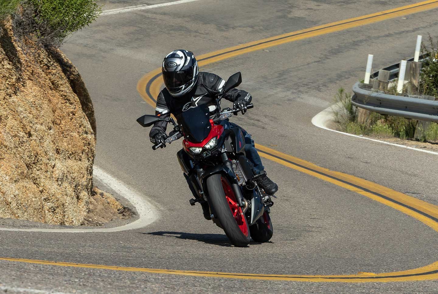 Another component that makes the Z500 user-friendly is the transmission's “easy neutral finder.” At a stop, the gearbox will not allow the rider to click up from first to second; consistently finding neutral.