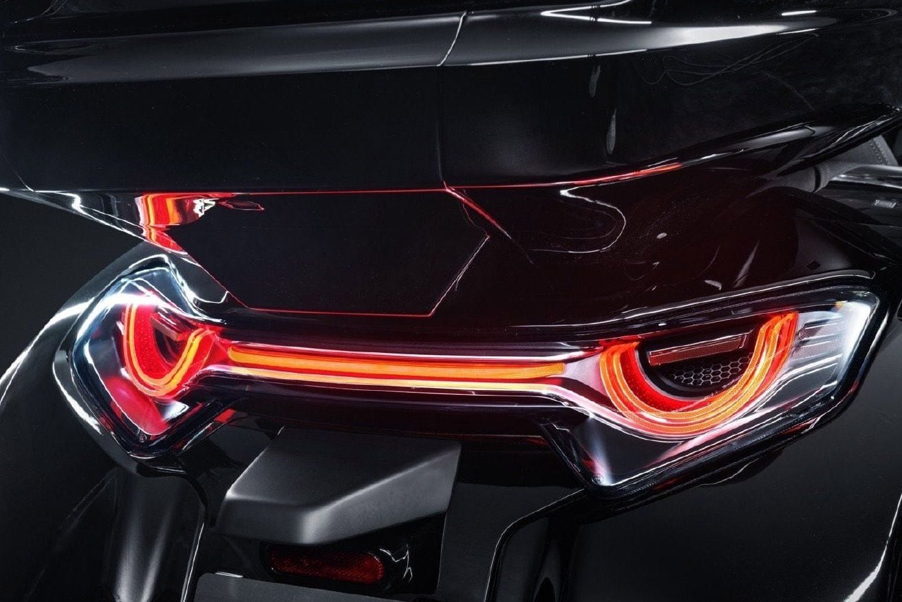 A closer look at the unique taillights.
