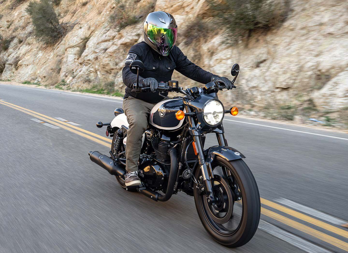 Slick styling, user-friendly manners, and good customizing options (and we have to believe a reasonable price, once it’s announced) make the Shotgun an excellent choice in the middleweight cruiser space.