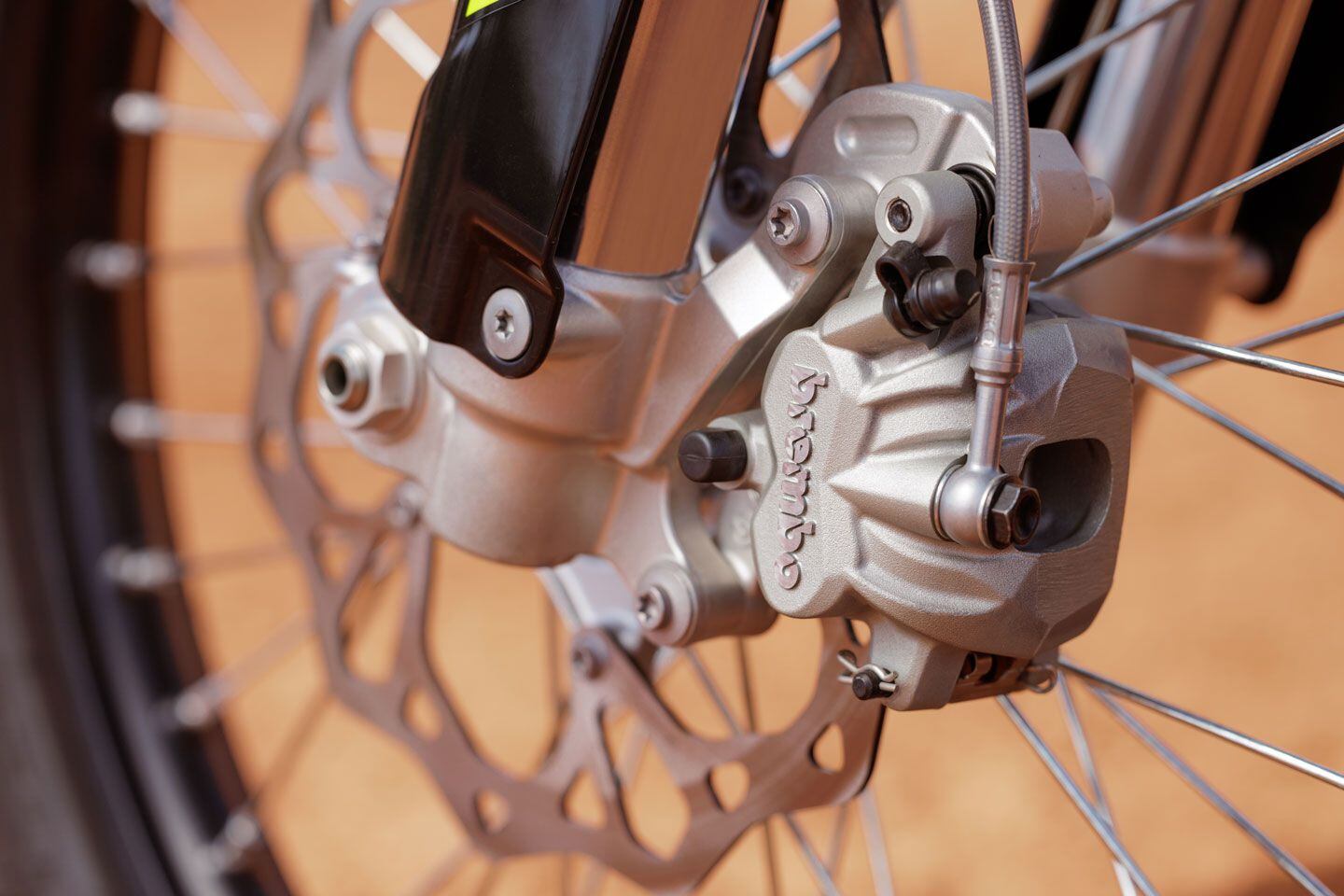 Triumph fitted the TF 250-X with Brembo braking components.