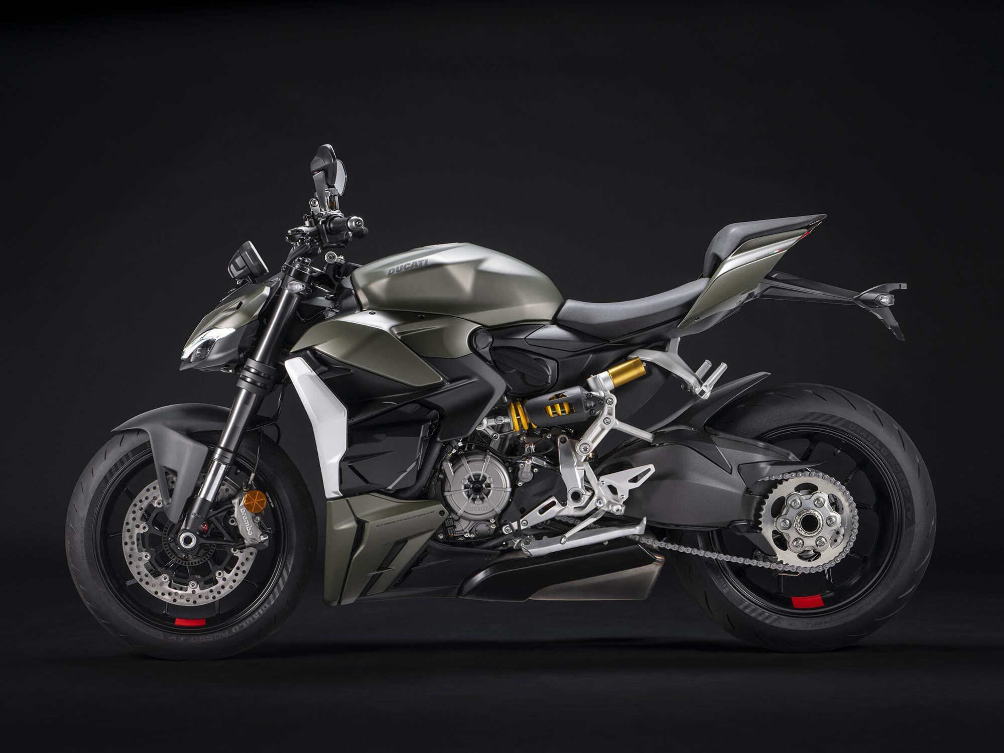 The Streetfighter V2 is loaded with the latest in Ducati electronics, including cornering ABS and wheelie control.