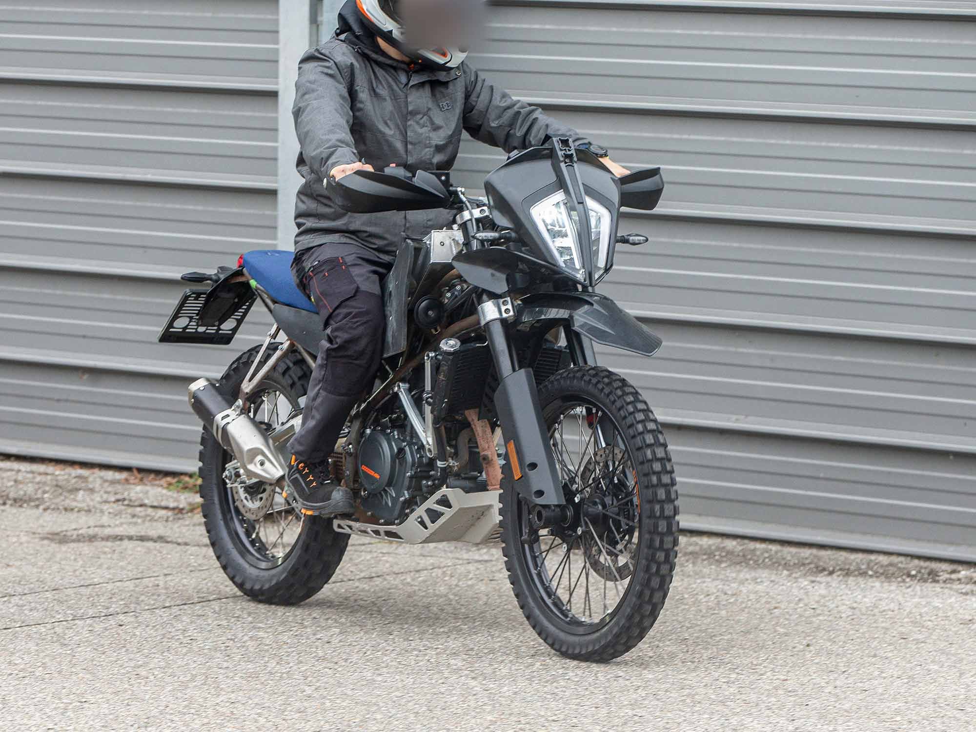 New spy shots show KTM continuing development of a more hardcore 390 Adventure-type model.