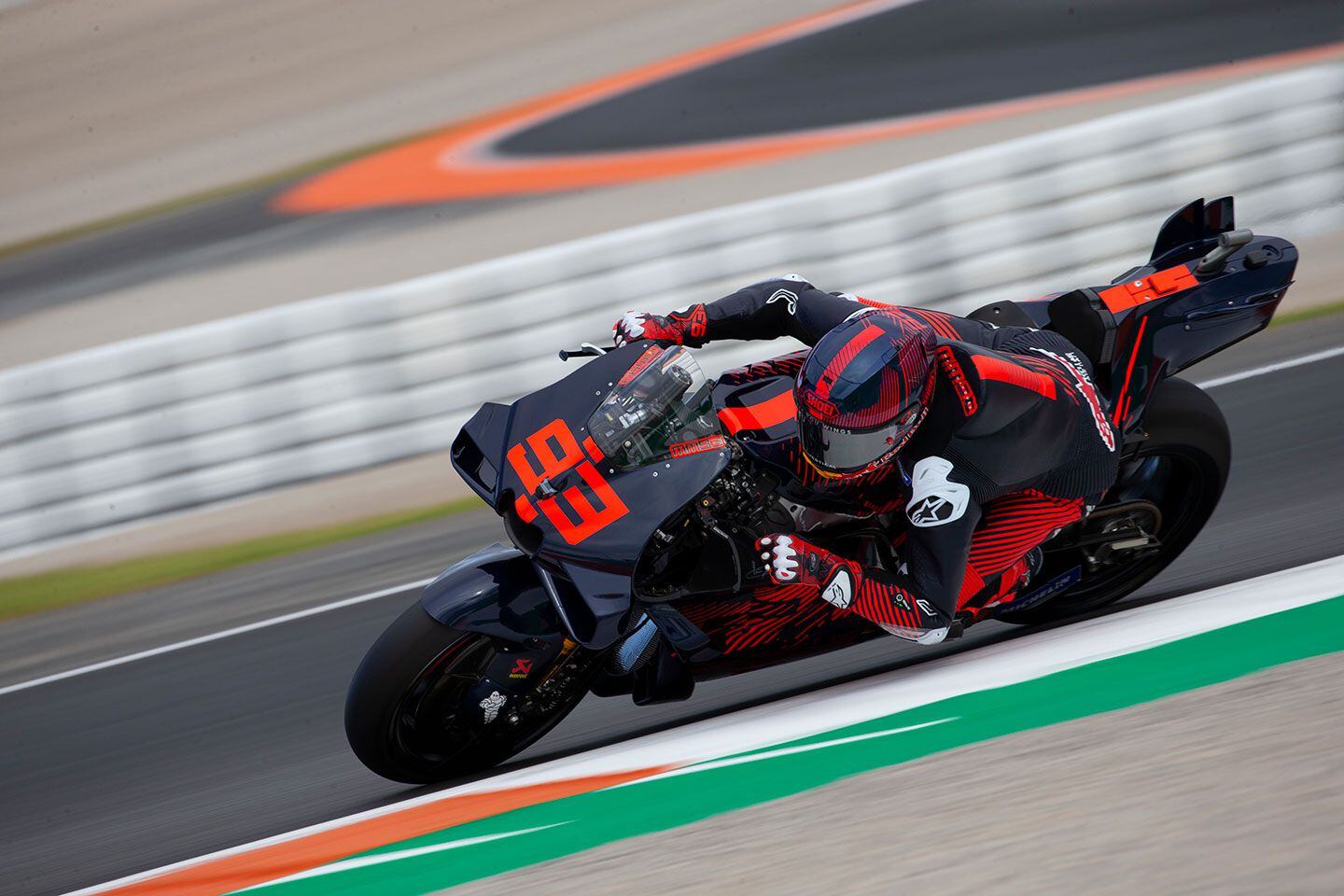 Marc Márquez finished his first testing day on his GP23 Ducati fourth fastest.