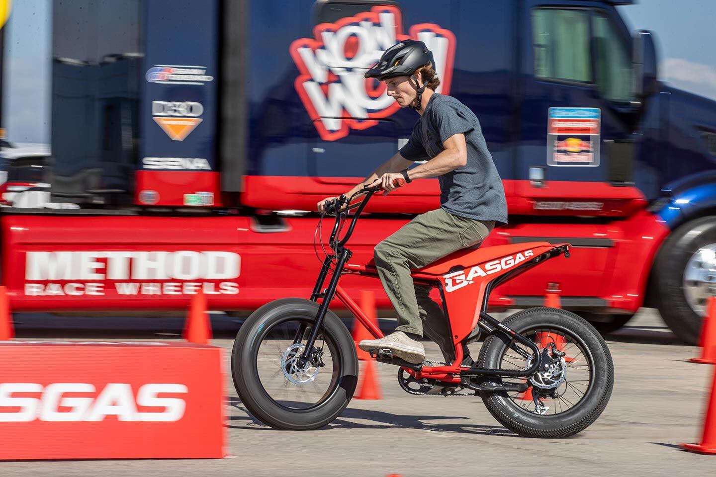 Ripping a skid on the GasGas Moto 1.