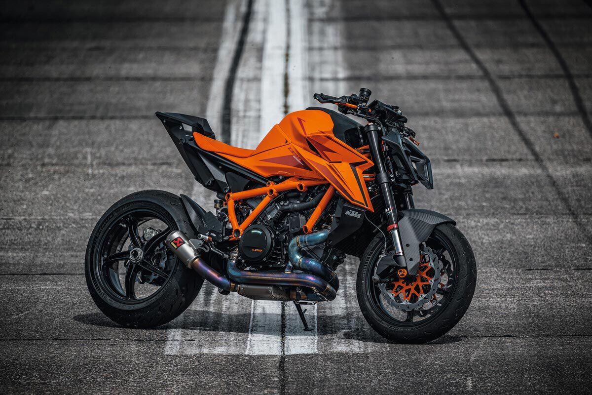 MSRP for the 2024 Super Duke R Evo is $21,499. Of course this accessorized track-ready example will lighten the wallet even more.
