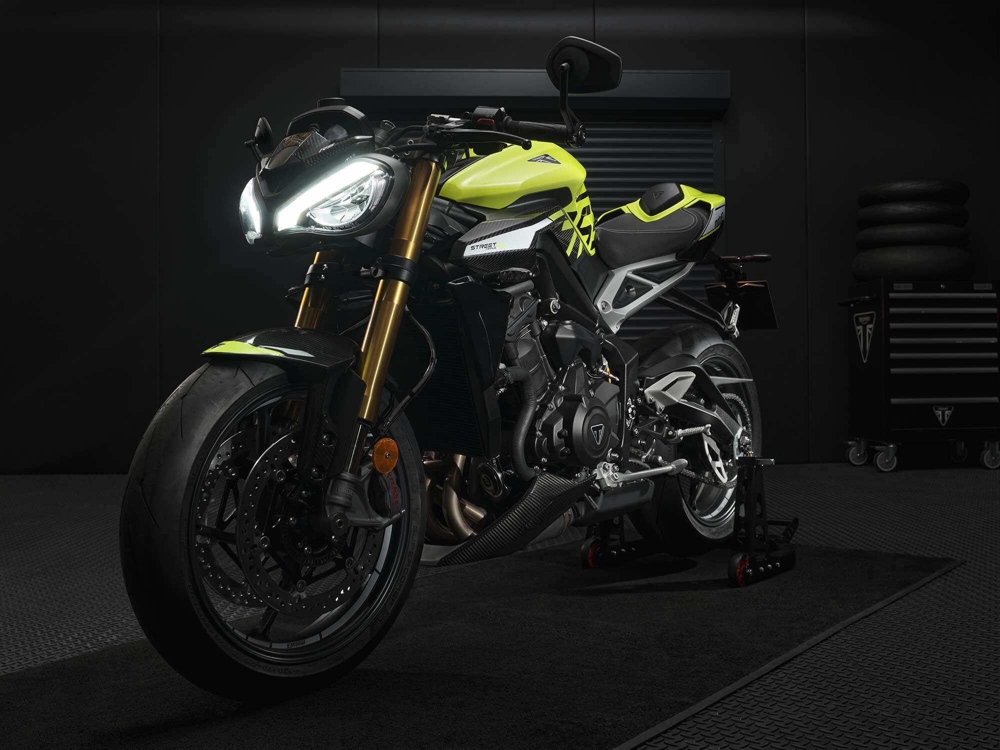 Triumph’s Street Triple 765 Moto2 Edition is even more sharp than the RS for elevated performance on the track.