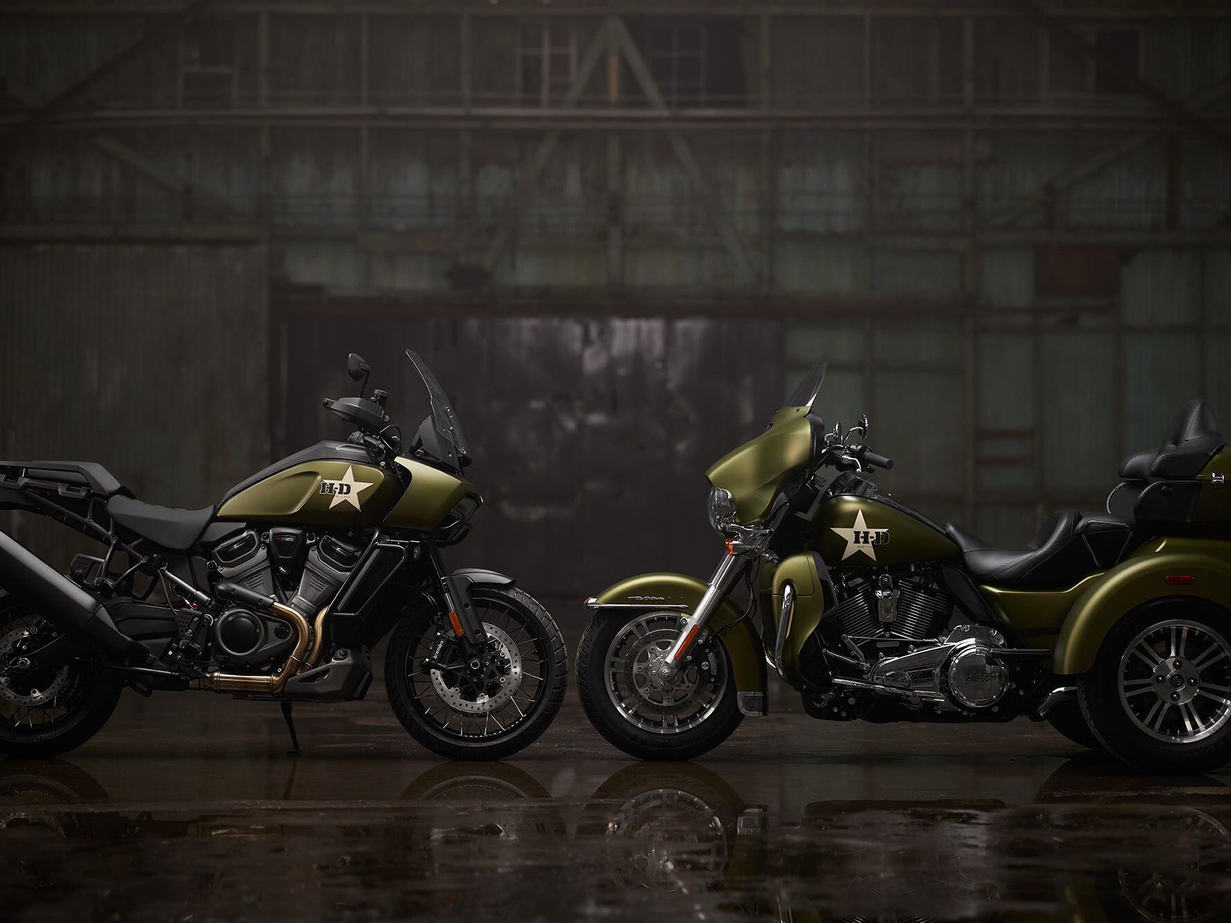 Harley-Davidson recently launched its brand-new Enthusiast Collection, which for the inaugural year features two G.I.-themed models: a Pan America 1250 and Tri Glide Ultra.
