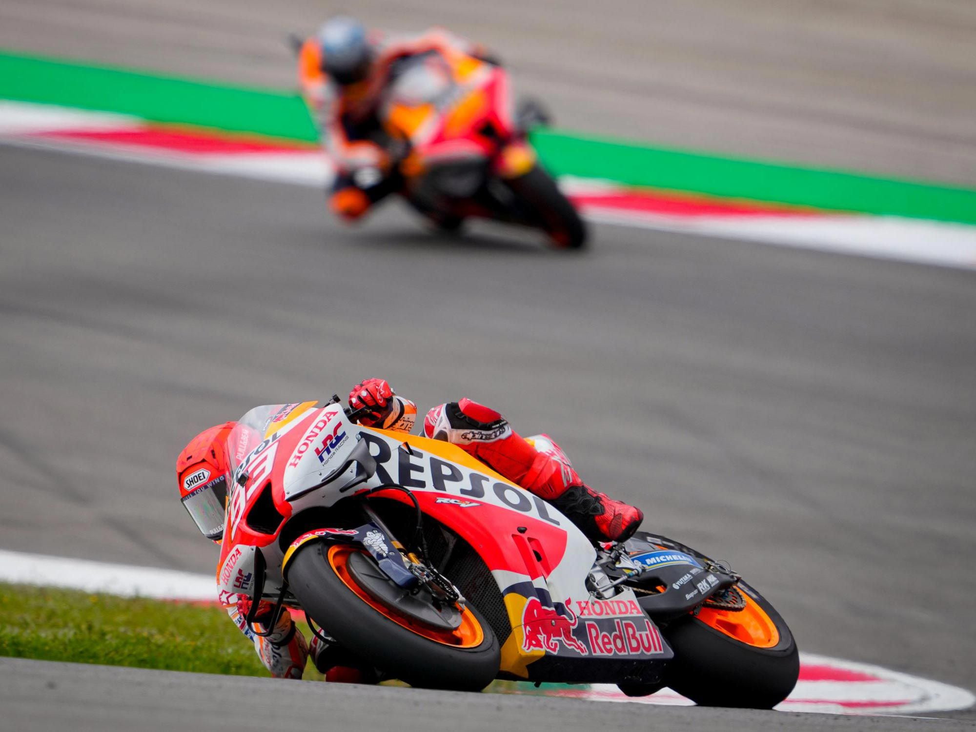 Honda’s Marc Márquez finished sixth in Portugal, clearly still not at 100 percent, but looking better.
