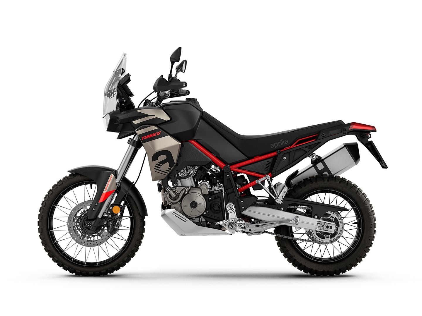 2024 Aprilia Tuareg 660 in Canyon Sand.