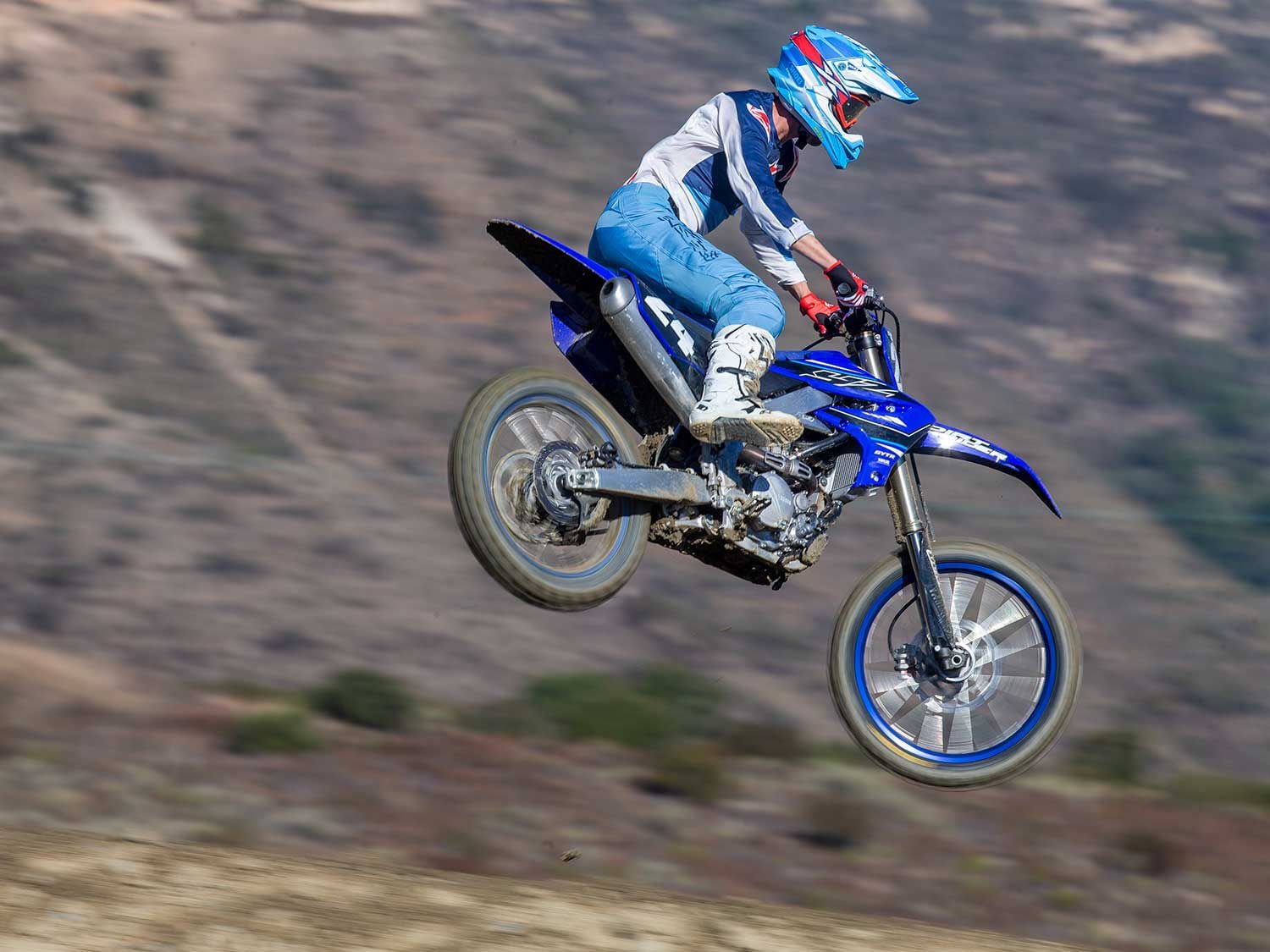 “The Yamaha is stable over bumps, down straightaways, and in corners. Also, the wheelbase feels short, which makes the bike easy to control and put it where you want it.” <em>—Tanner Basso</em>