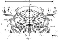 Desenho de patente do sistema de câmera montada no espelho BMW