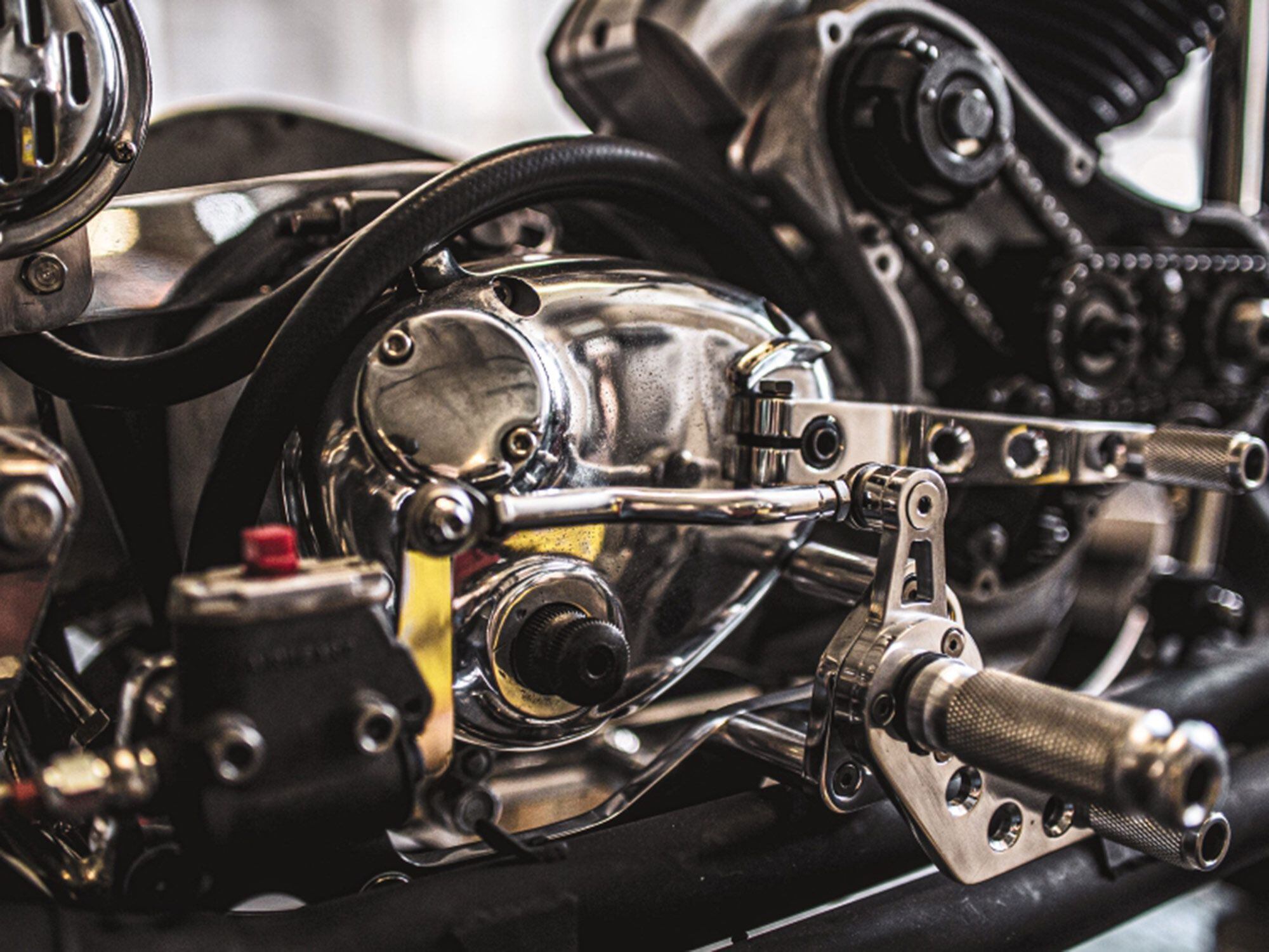 Detail of the NYC Norton Trackmaster Commando.