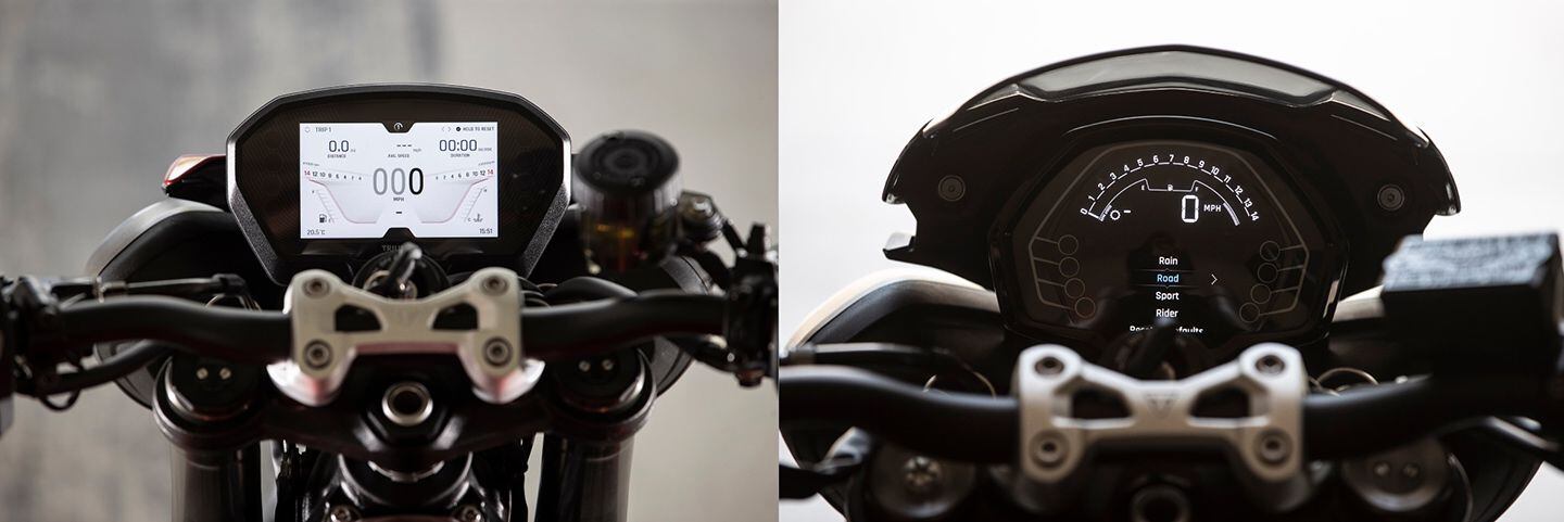 The Street Triple 765 lineup uses displays already seen on other Triumph models, and while the RS’ display is a step up in terms of hardware, the styling makes it nearly impossible to read at a glance.