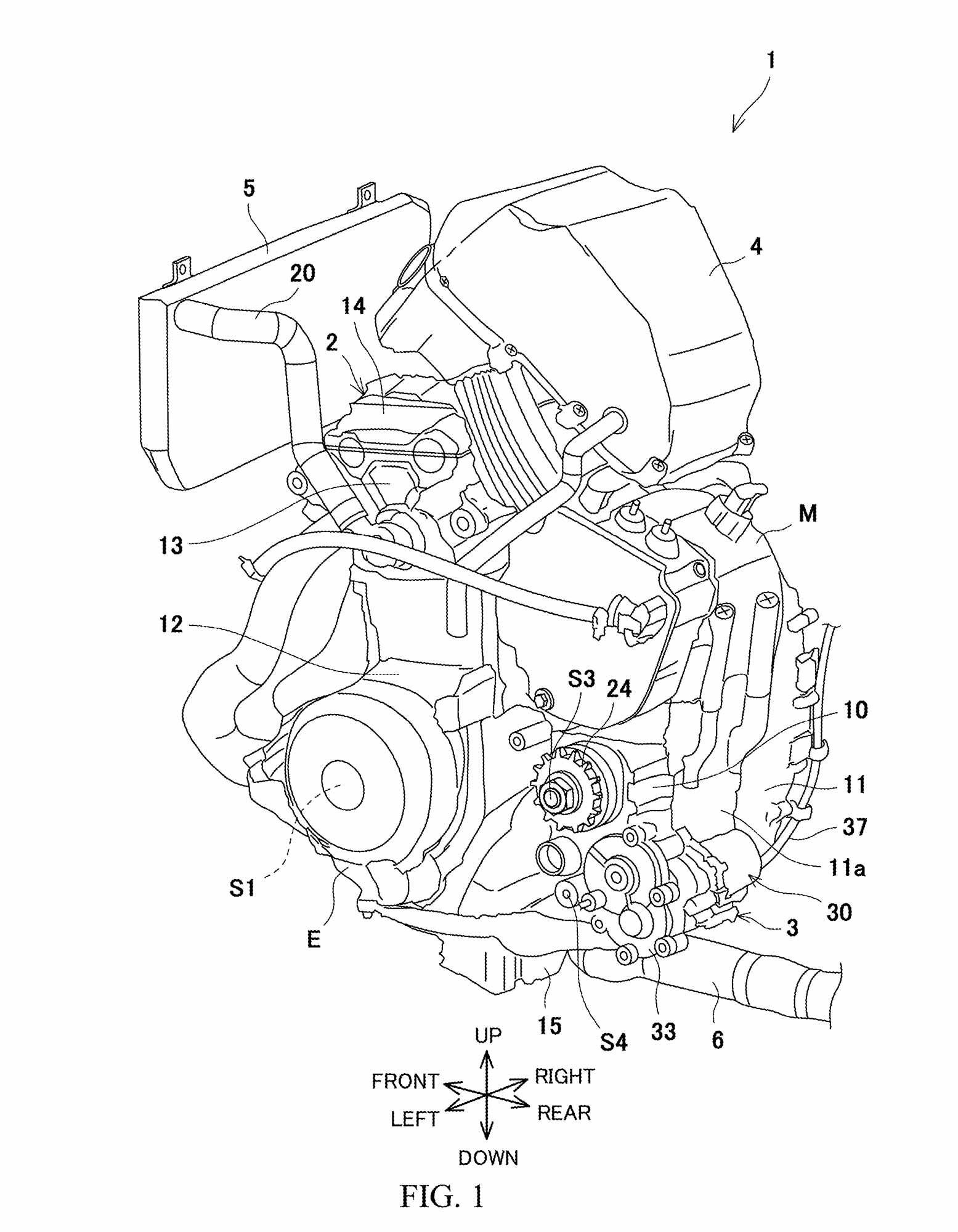 Patent drawings show the combined internal combustion engine and electric motor.