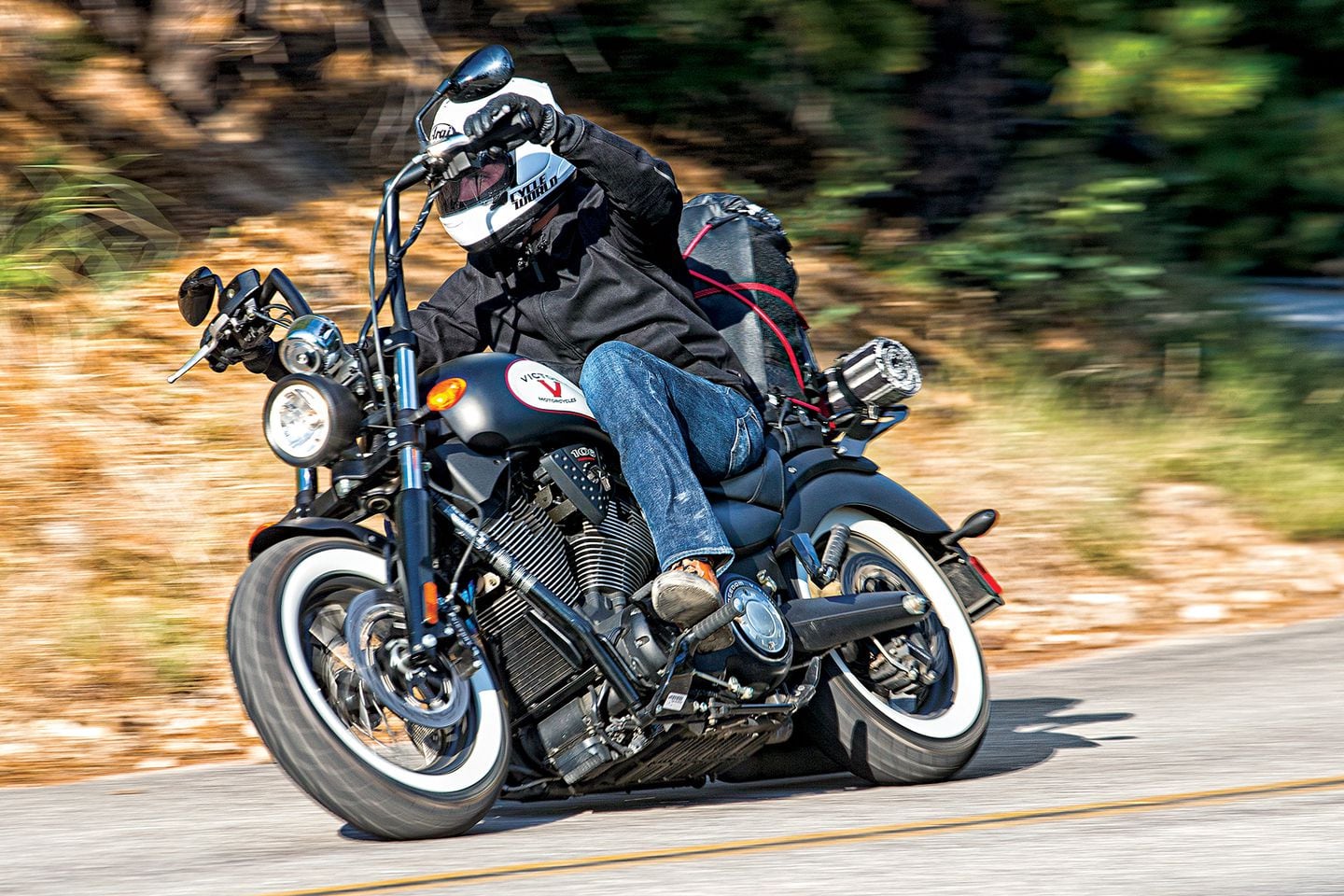 Victory High Ball Motorcycle Cruiser Camping Road Trip Cycle World