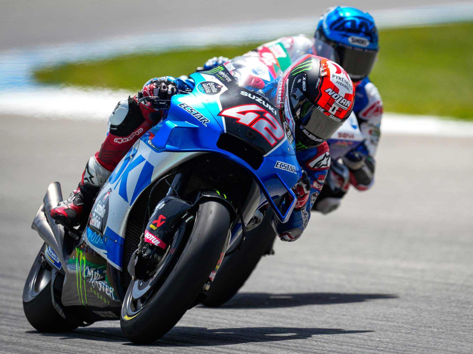 Despite being a Spanish rider on a Spanish track, and having finished fourth at the last GP in Portugal, Suzuki’s Álex Rins finished a dismal 19th at Jerez.