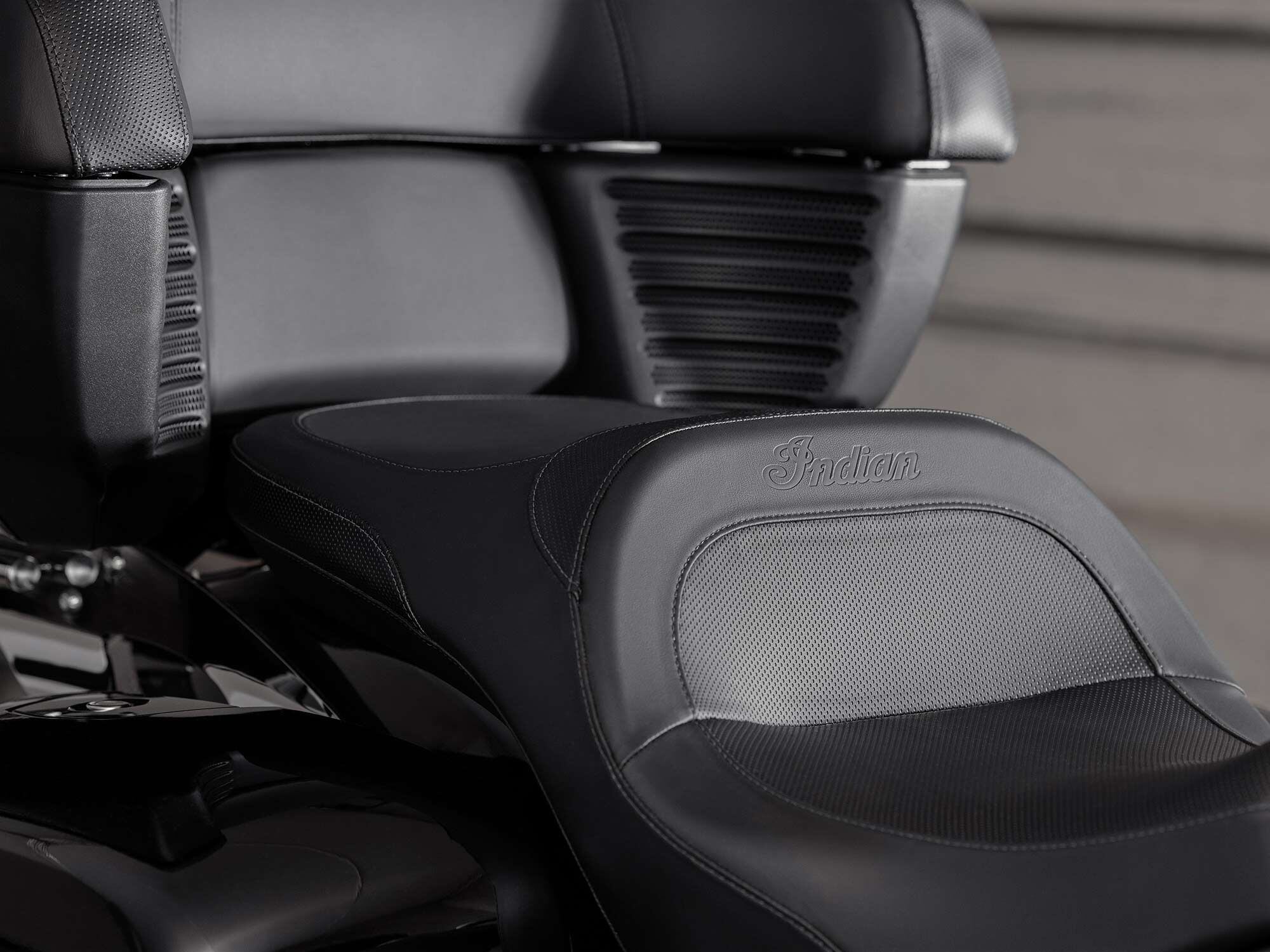 Cargo trunk has an integrated passenger backrest to go along with the new two-up touring seat.