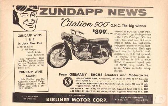 Horex and Zundapp Citation Motorcycles- True Do-It-All Motorcycles