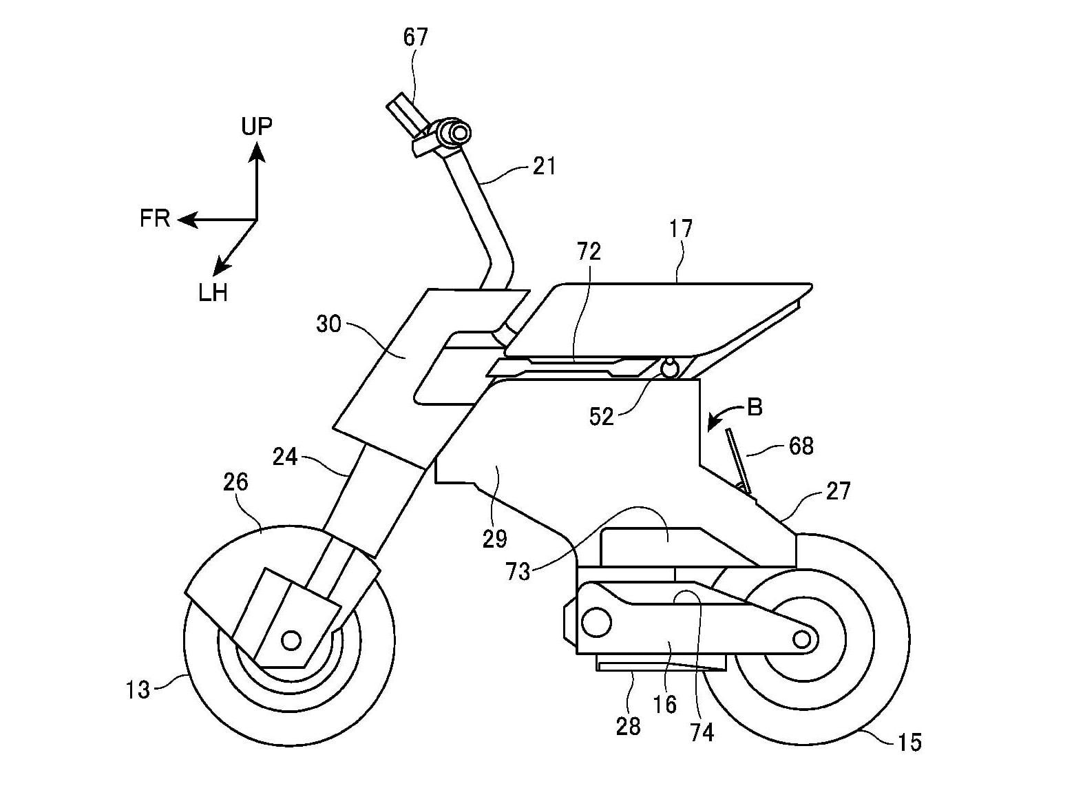 Honda has filed patent documents that show its concept micro scooter.
