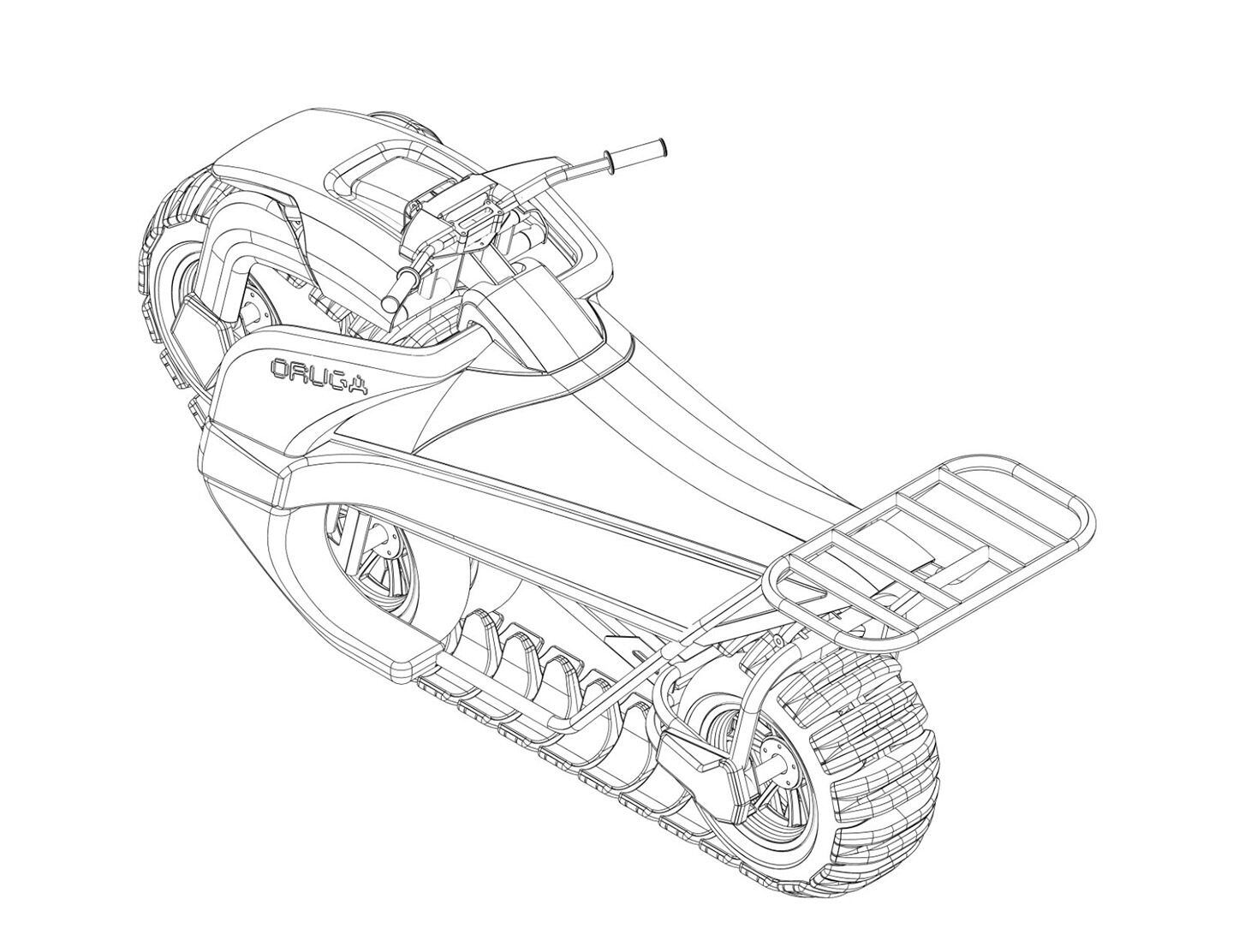 The handlebars don’t appear to be attached to any sort of steering system.