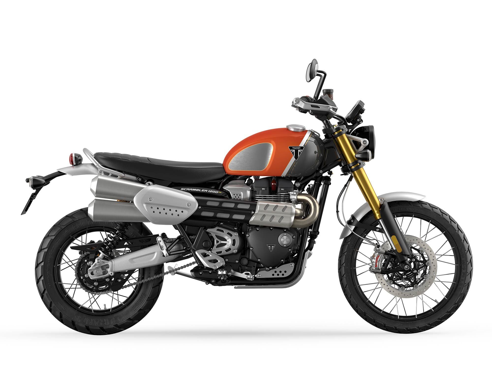 As the most expensive of the special-edition Gold Line bikes, the 2022 Triumph Scrambler XE starts at $16,500.