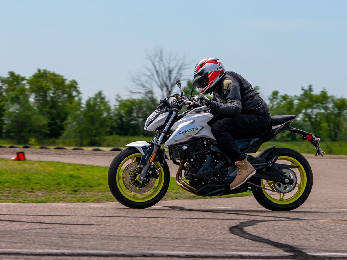 The 650NK feels nearly as good as the 700CL-X, though its 60 hp parallel twin is down 12 horses.