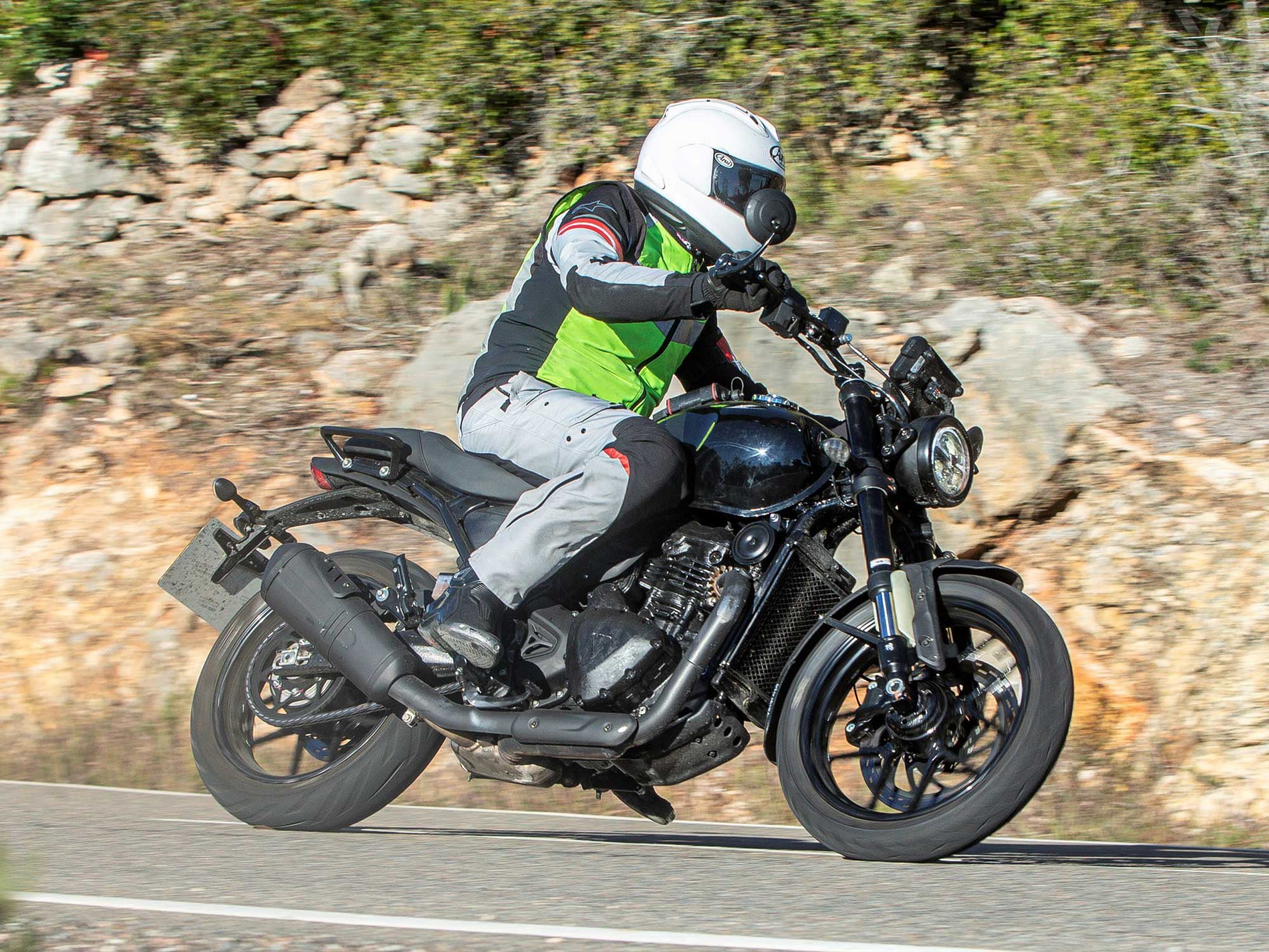 Two new, small-displacement Triumphs have been spied undergoing tests in Europe. The first is a more conventional street-going model, expected to be in the 500cc range.