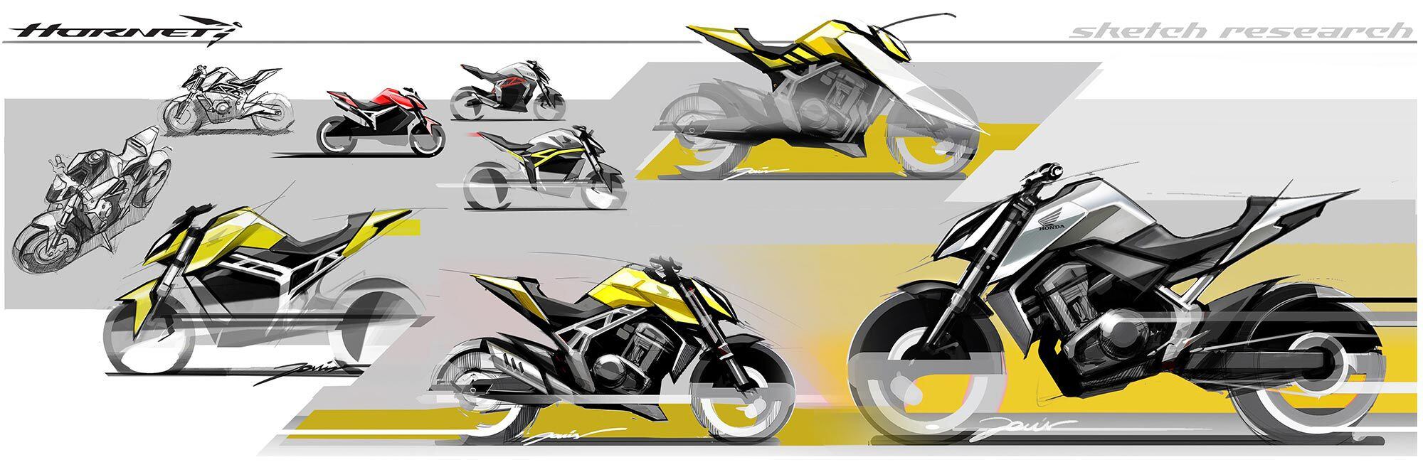 A variety of sketches were recently shown, but we believe the silver bike is likely the direction Honda is headed.