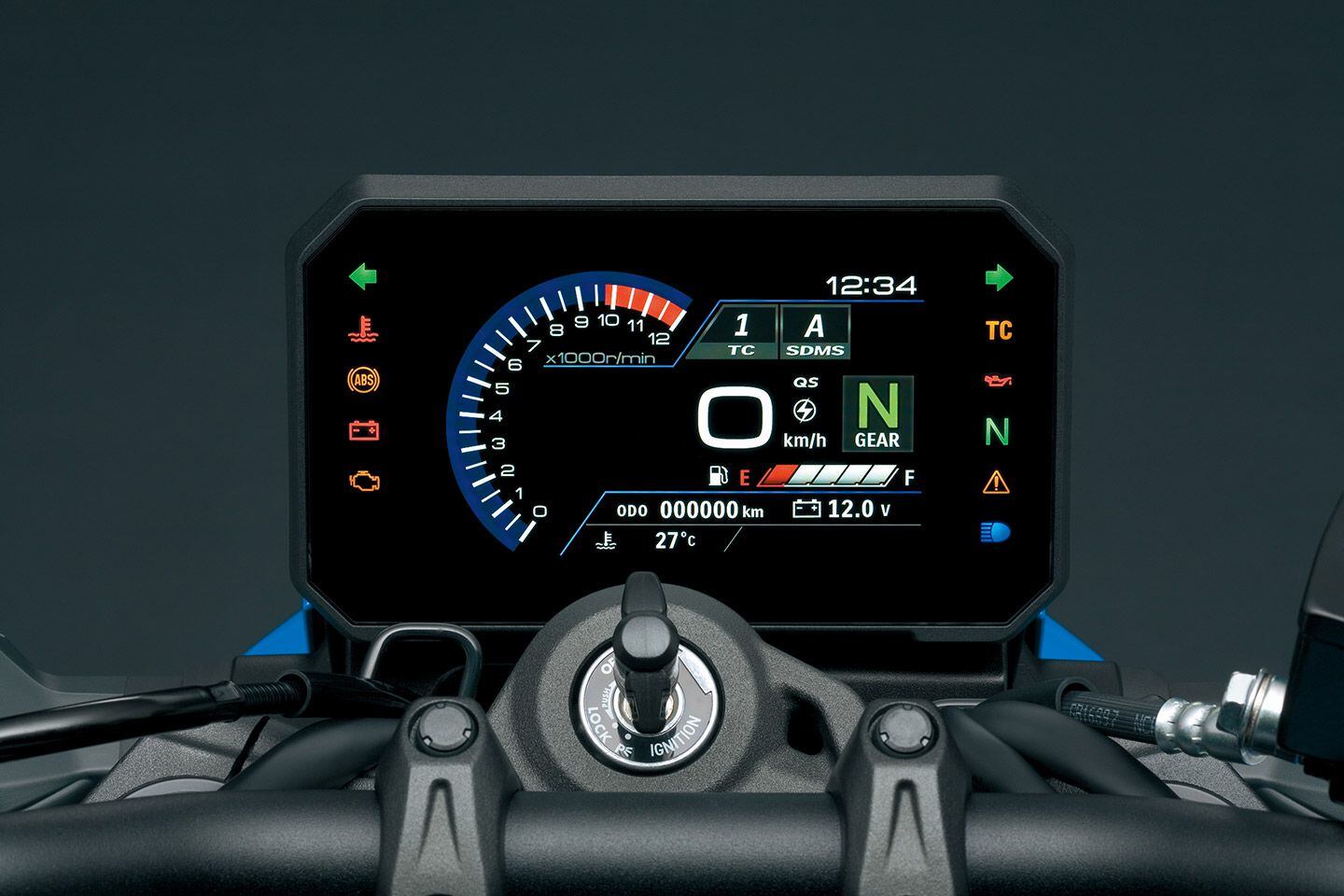Suzuki’s full-color TFT display, provides all the necessary information, is easy to navigate, and is bright and glare-free in almost all riding conditions.