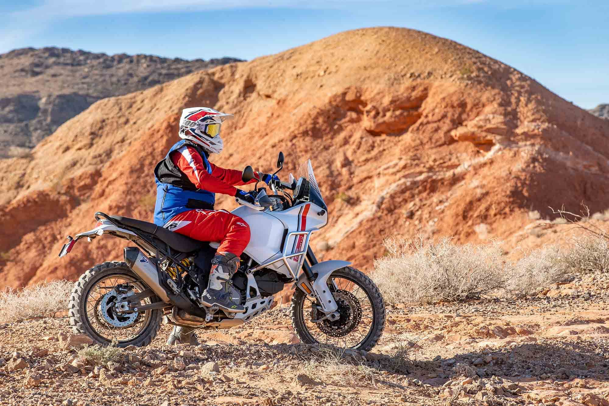 The DesertX is not an enduro bike, but is one of the best options to ride in places where most sane riders would wish for a 300cc two-stroke dirt bike.