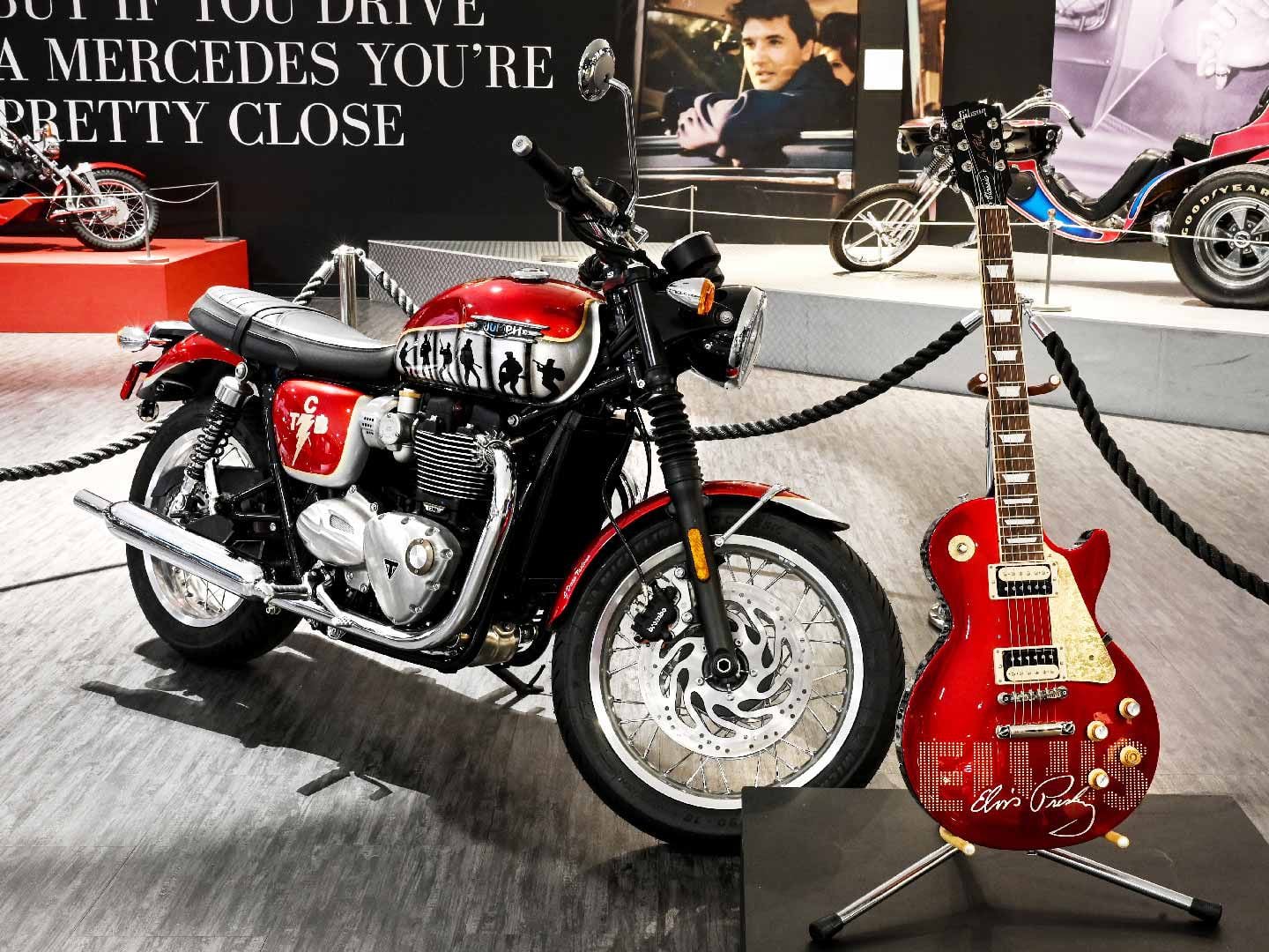 Sold! A Unique Presley Triumph Motorcycle and Gibson Les Paul Guitar Raise Thousands for Charity