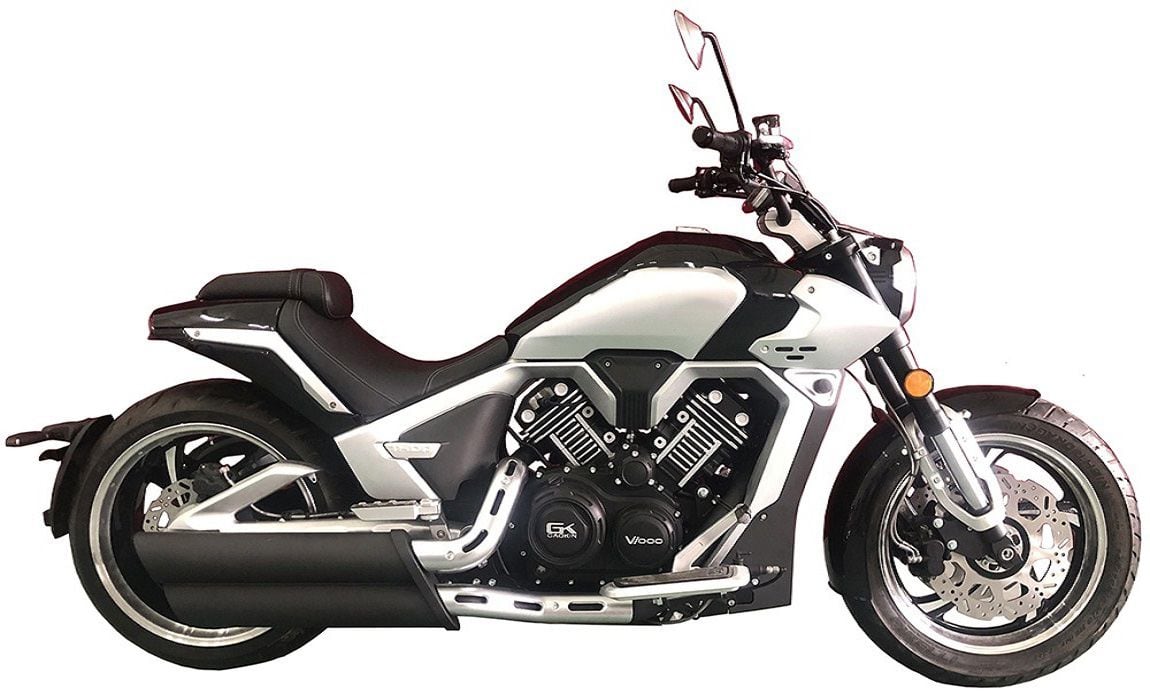 China is entering the big-bore multicylinder fray with designs like this 1,000cc cruiser from Gaokin.