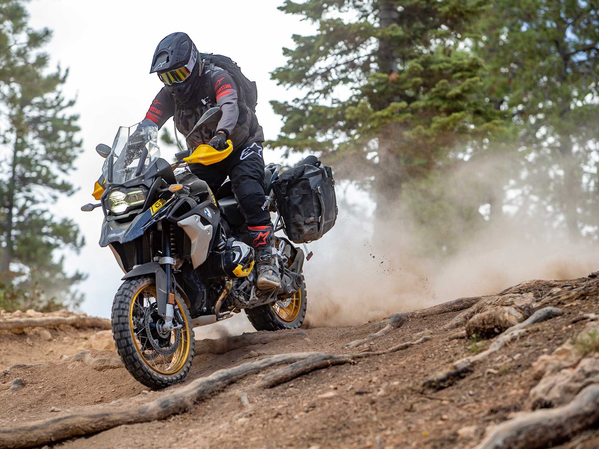 Banging through rough terrain on the BMW taxed the shock’s ability to sufficiently control rebound damping.
