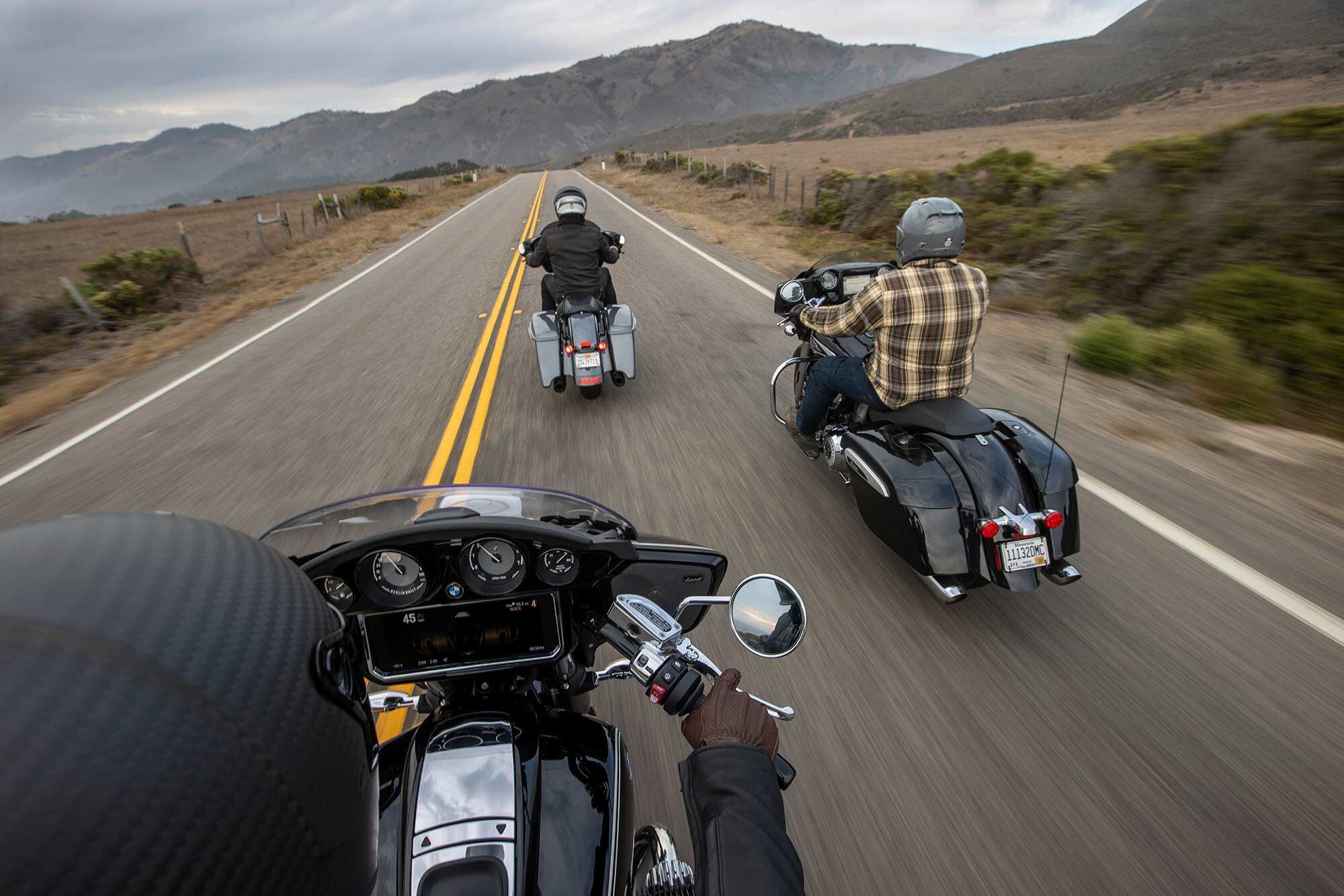 The view from the BMW R 18 B’s cockpit.