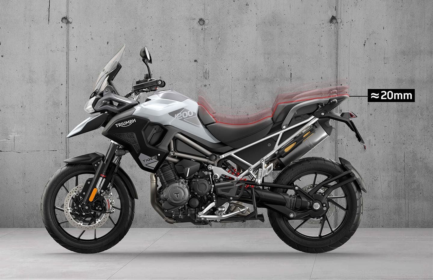 The company says the new system will lower seat height by 0.78 inch (20mm) as the bike comes to a standstill.