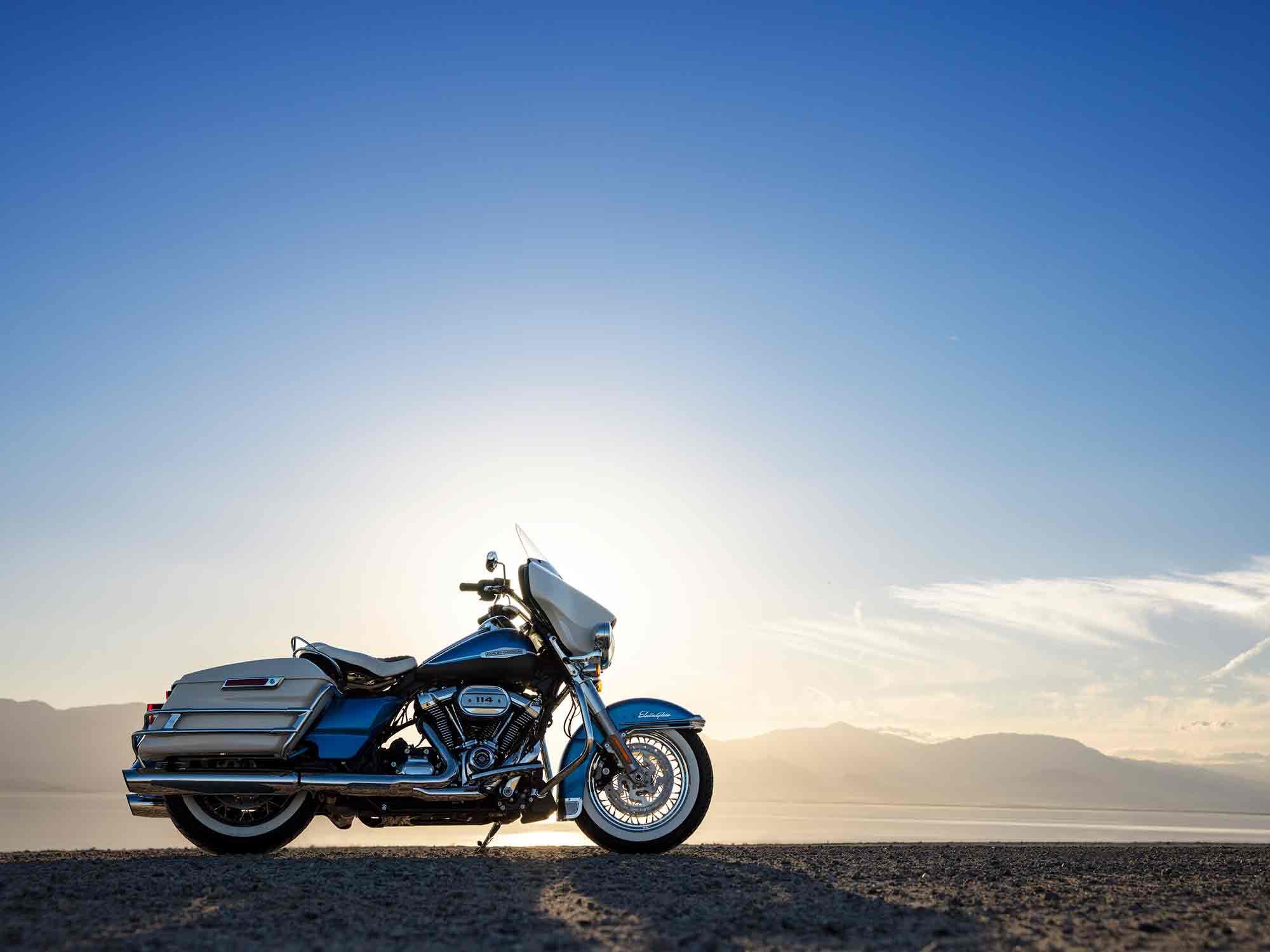 Chrome and whitewalls relay the nostalgic spirit of the Electra Glide Revival.