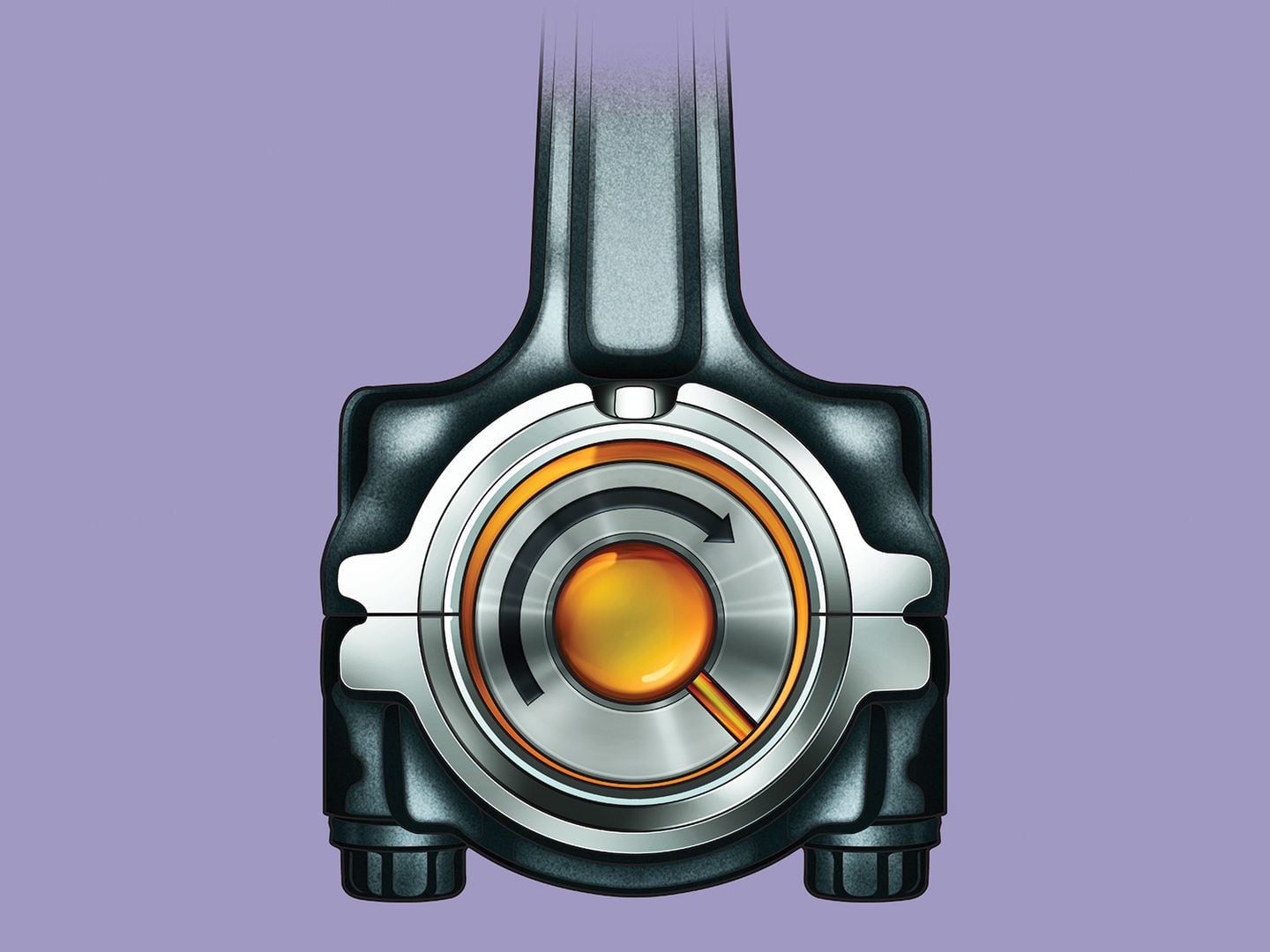 The viscosity of the oil—its internal friction—causes it to be dragged by the rotation of the bearing into the very thin film in the loaded zone. There, the pressure generated by this dragging process can be thousands of pounds per square inch, and the minimum oil-film thickness is as little as 1.5 microns (0.00006 inch).