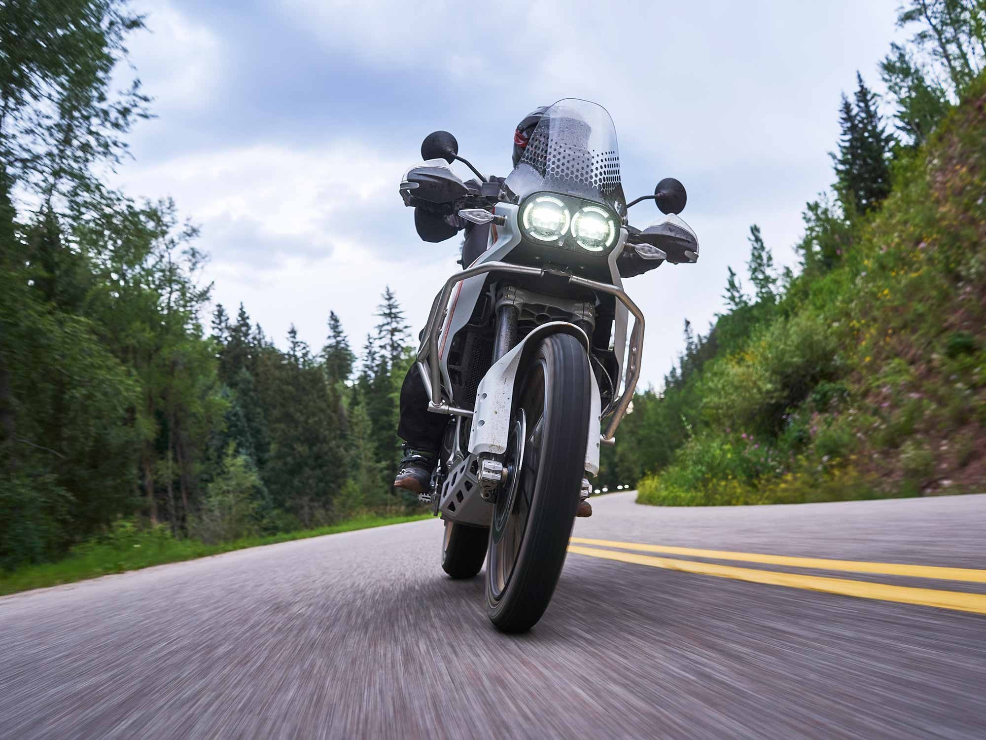 The DesertX has incredible on-road manners for a bike with such a clear off-road bias.