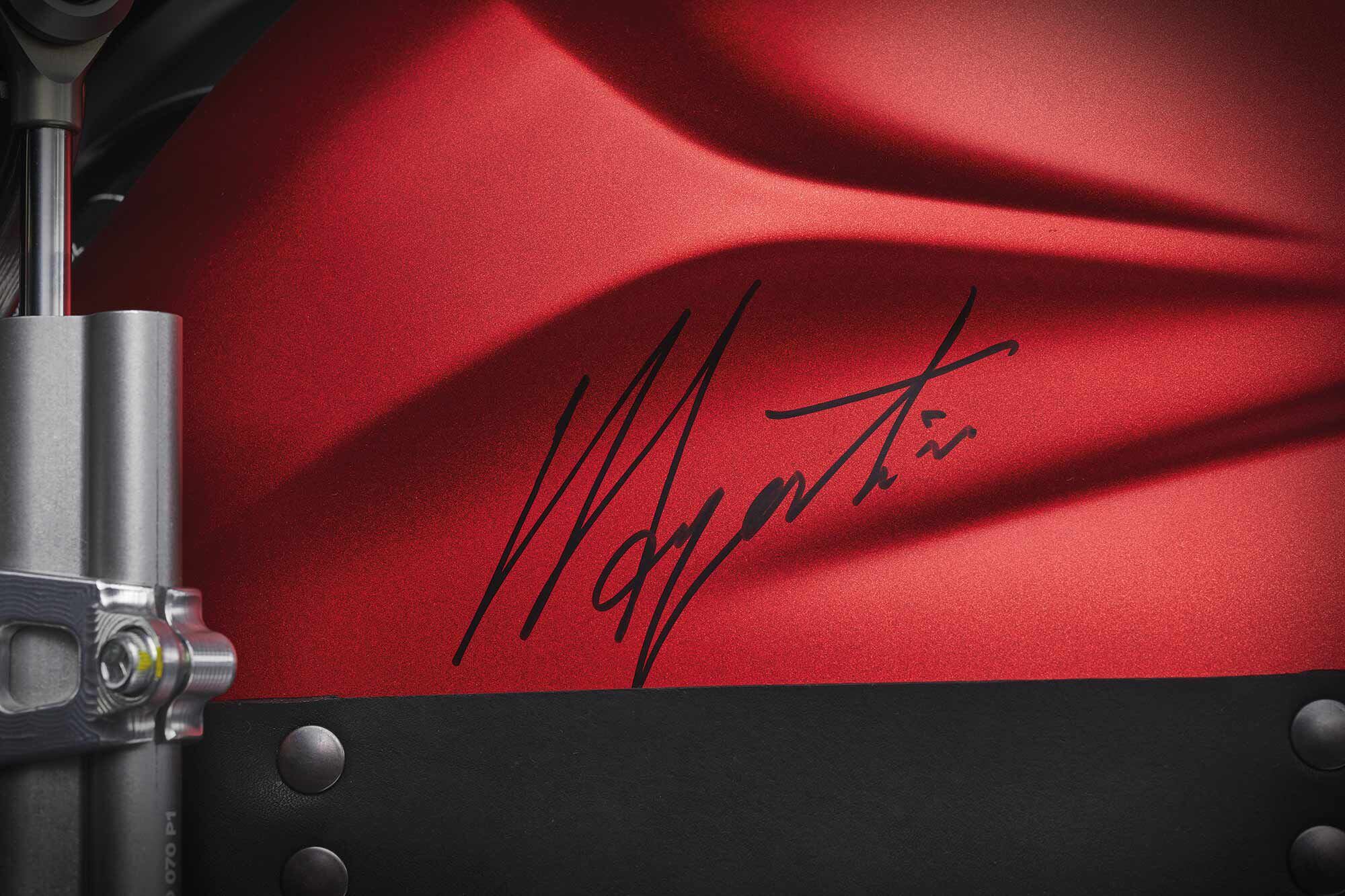 Each bike is numbered, and features Agostini’s signature.